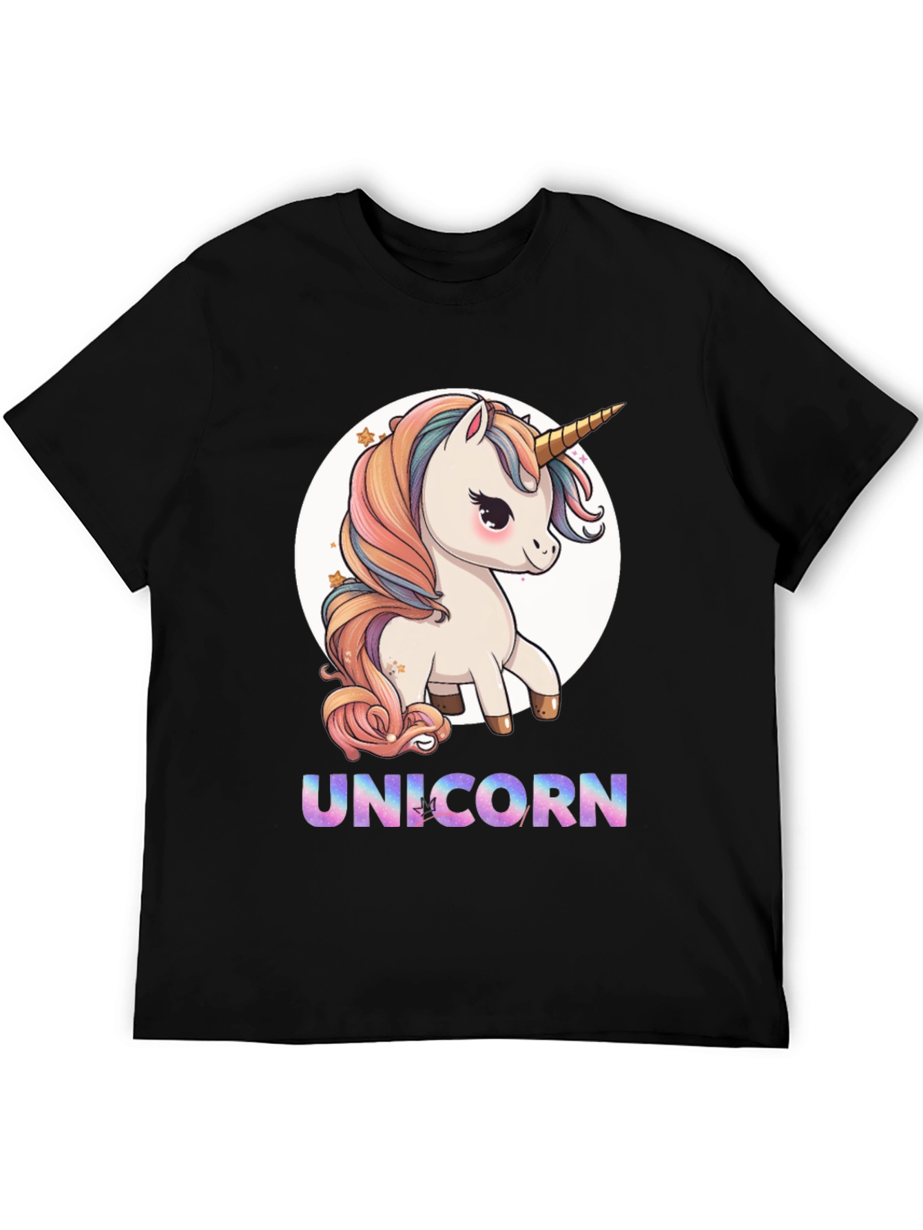 Black Unicorn T-Shirt - Cute Cartoon Style view 5