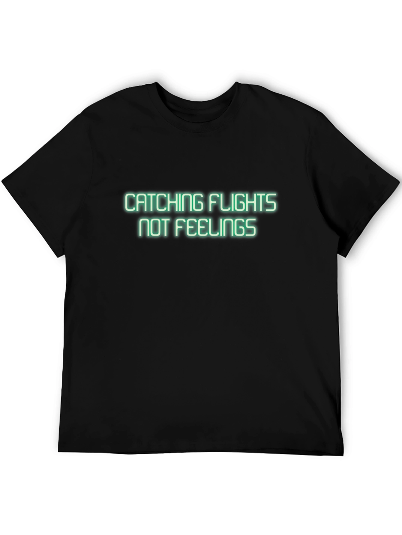 Black Catching Flights Not Feelings Graphic T-Shirt view 5