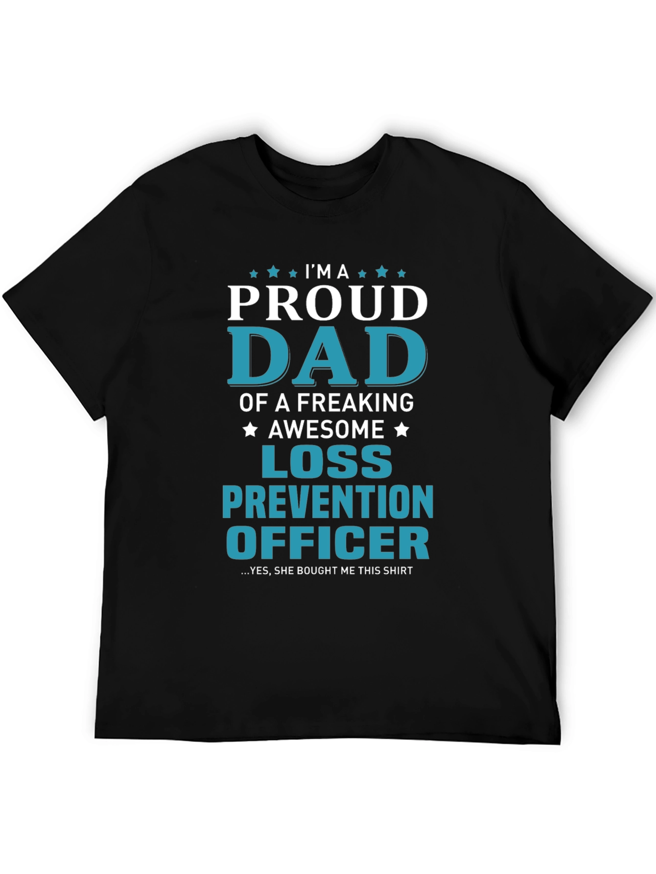 Black Proud Dad Loss Prevention Officer Graphic T-Shirt view 5