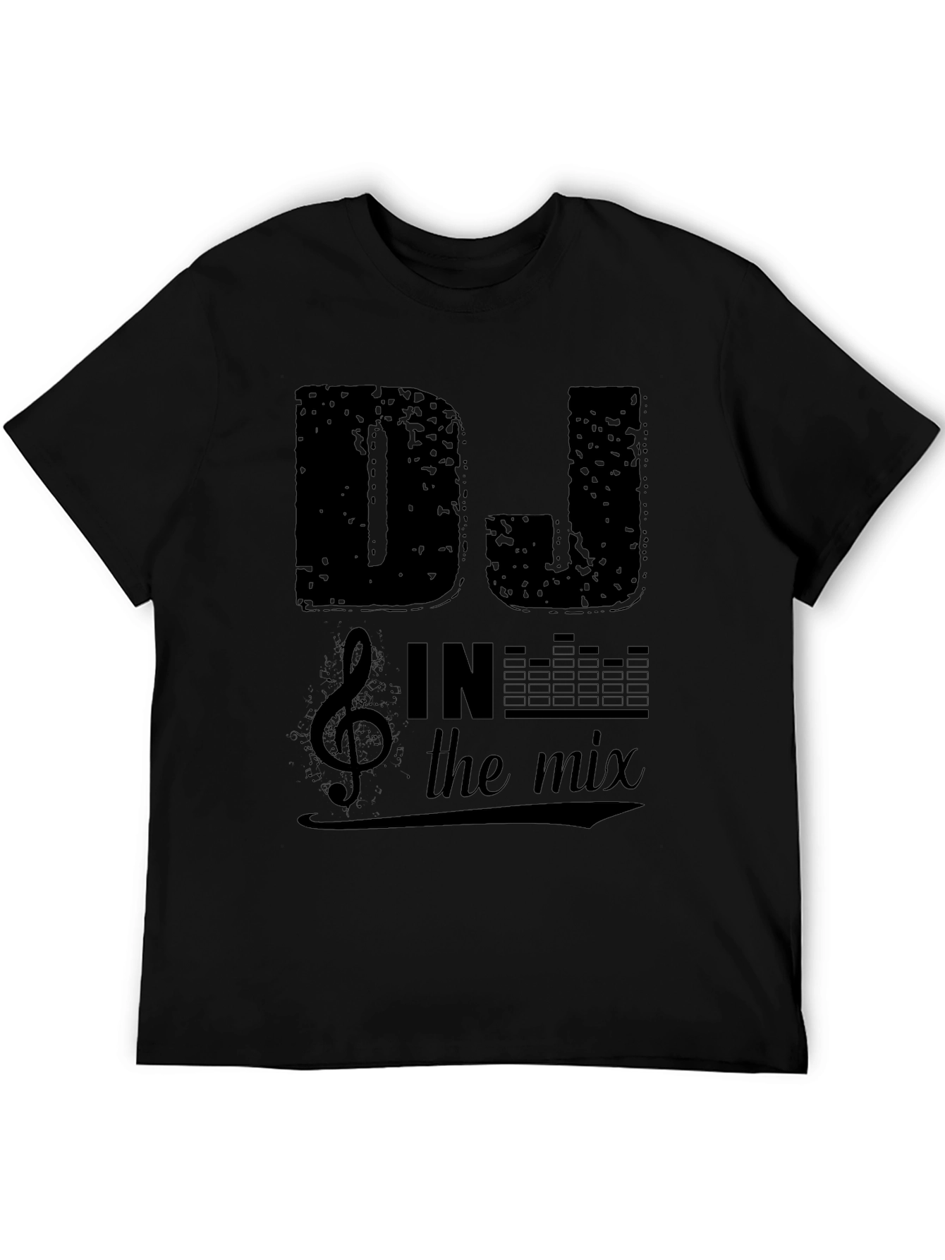 Black DJ In The Mix Graphic Print Black T-Shirt view 5