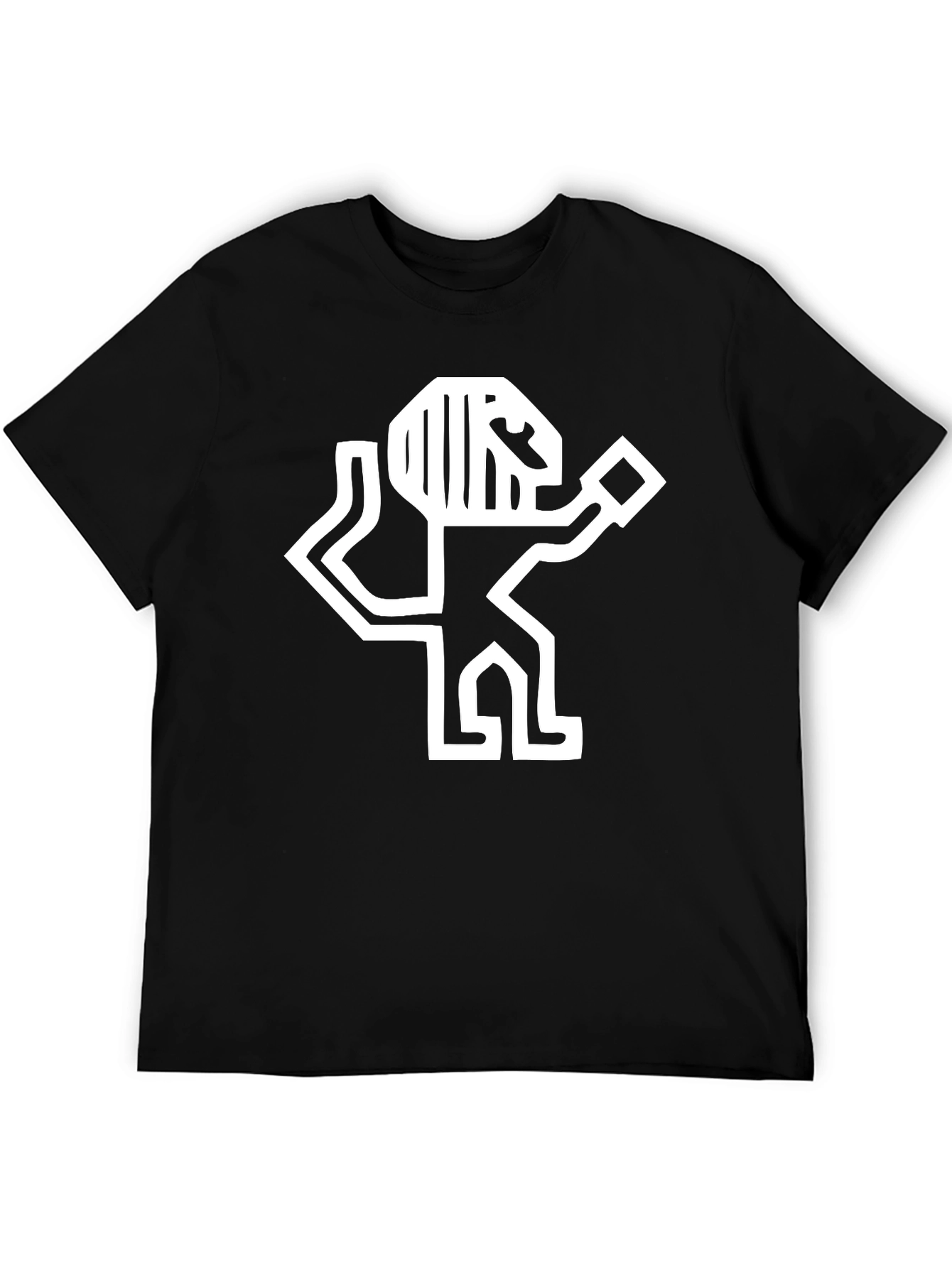 Black Abstract Graphic Tee - Stylish Black Cotton Shirt view 5