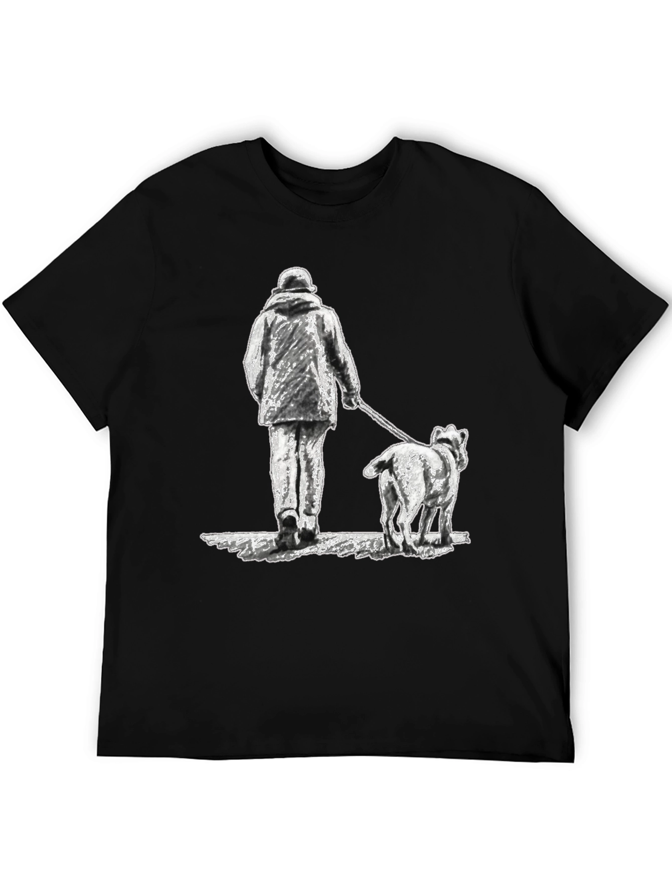 Black Dog Walk T-Shirt - Black Graphic Tee view 5