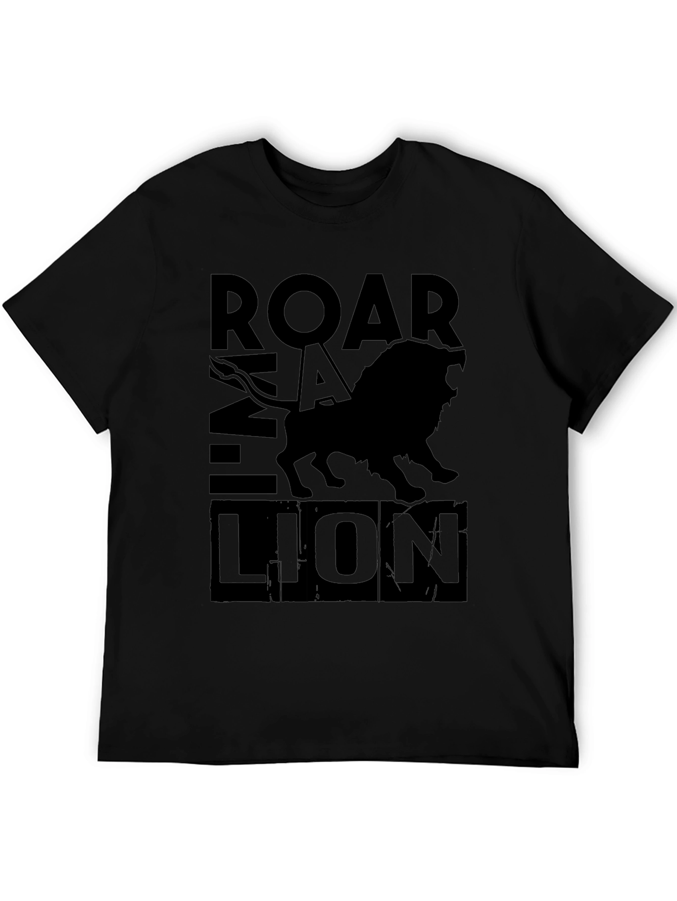 Black Roar Lion Black Graphic Tee view 5
