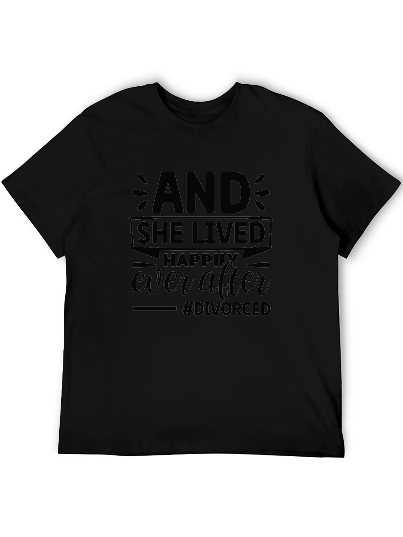 Black Divorced & Happy T-Shirt - Happily Ever After Tee view 5