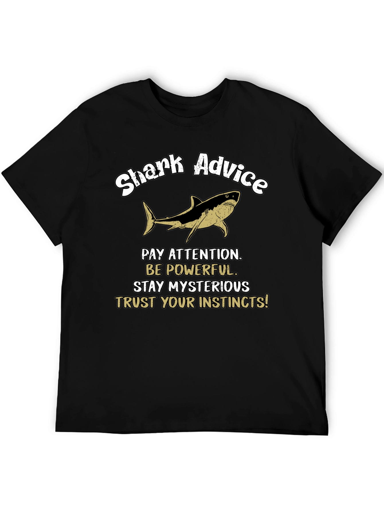 Black Shark Advice Graphic T-Shirt - Pay Attention Tee view 5
