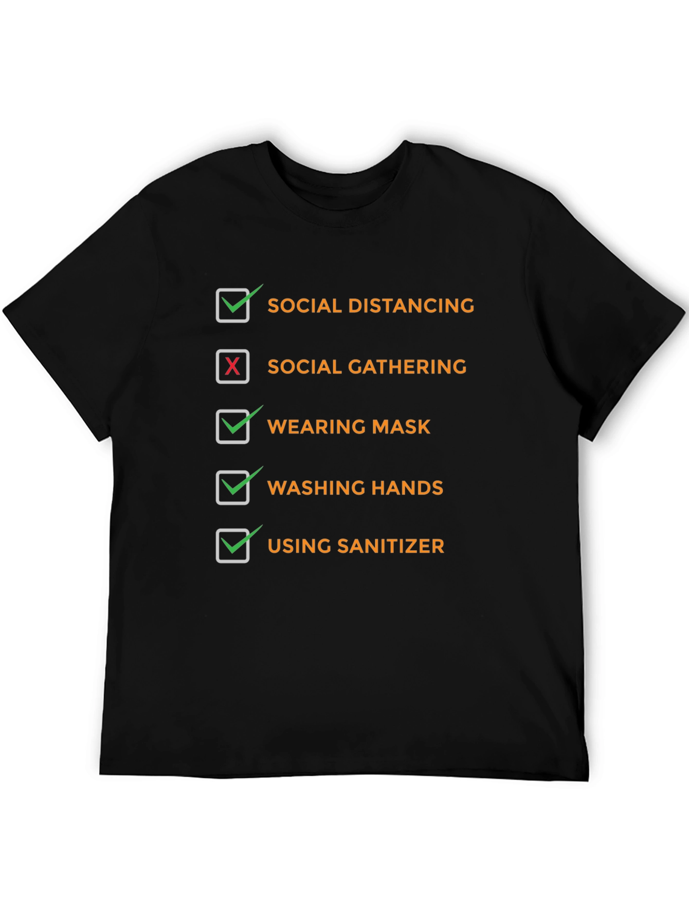 Black Social Distancing Graphic T-Shirt view 5