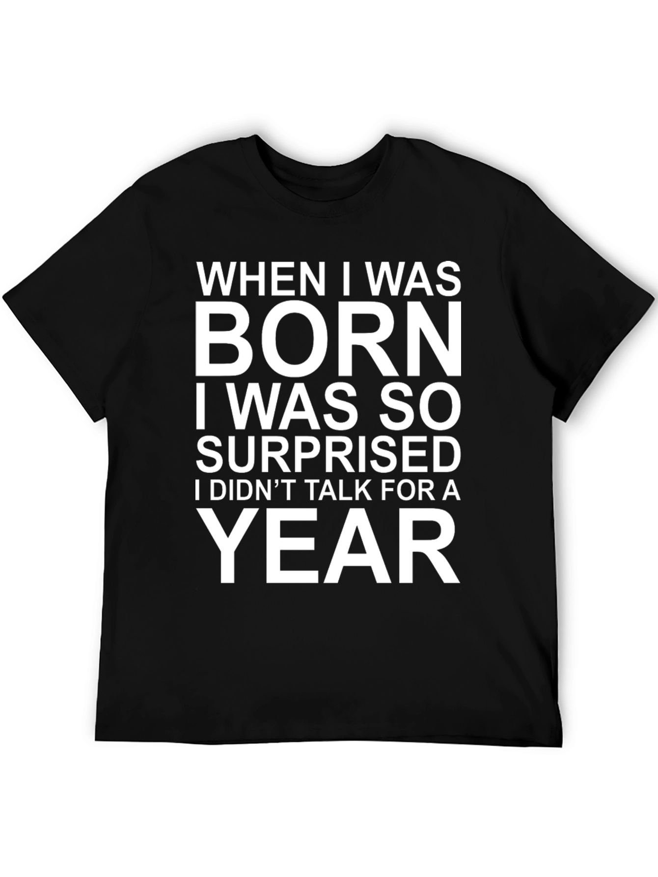 Black Funny Born Surprised T-Shirt view 5