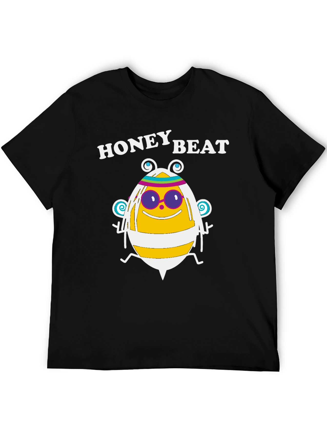 Black Honey Beat T-Shirt - Bee Design - Graphic Tee view 5
