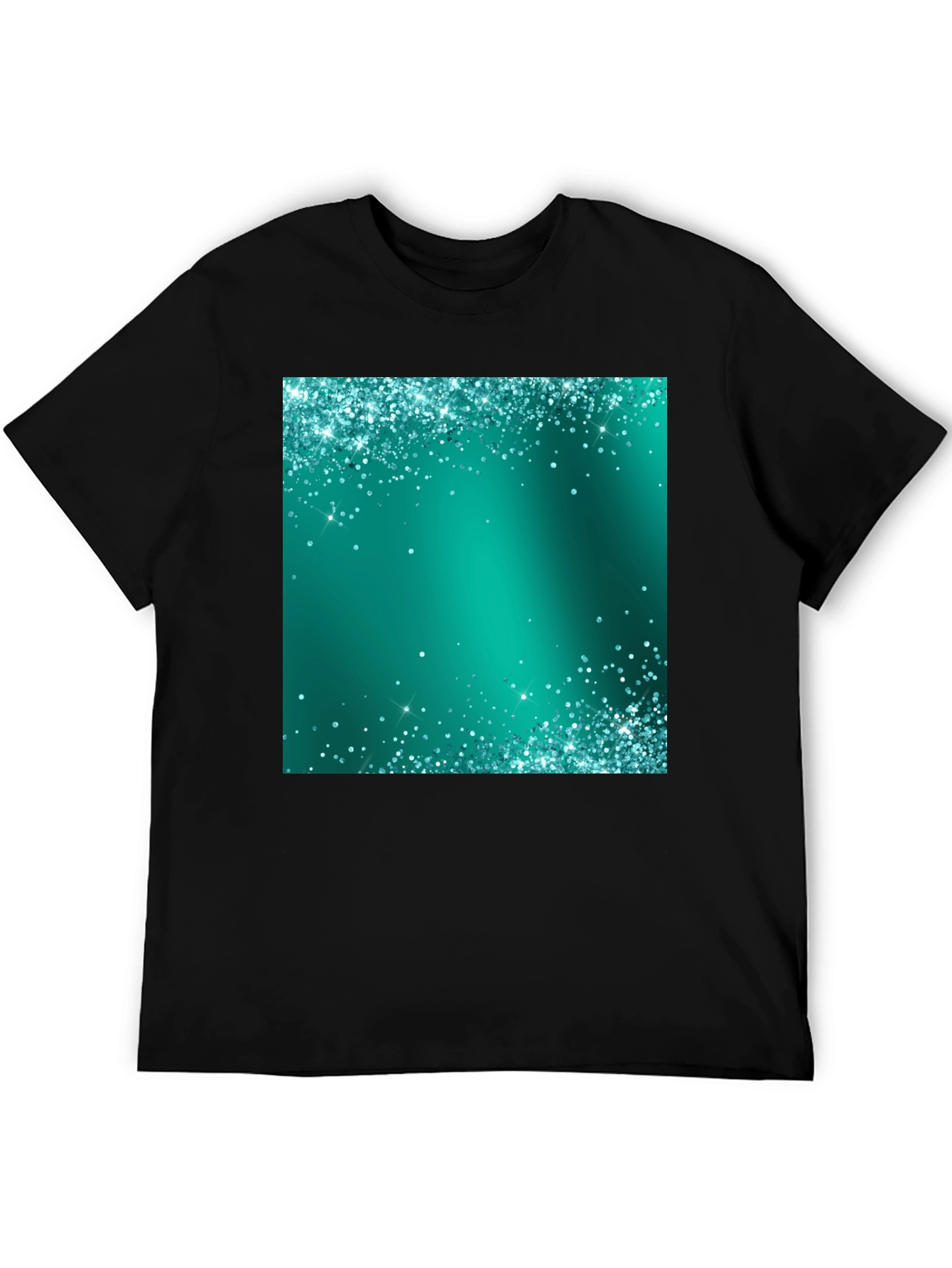 Black Emerald Sparkle Tee - Stylish Party Ready Black T-Shirt view 5