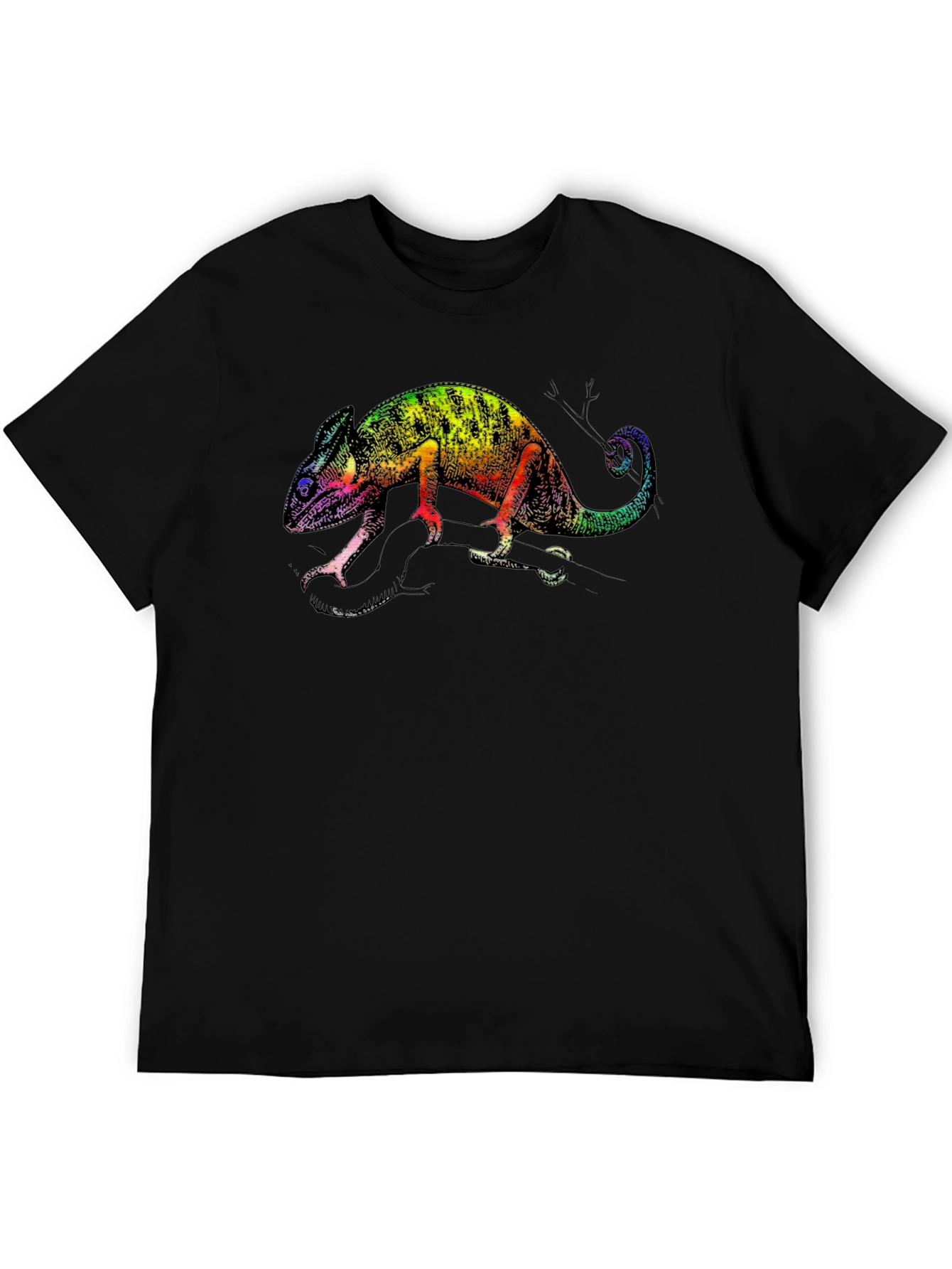 Black Rainbow Chameleon Graphic Tee view 5