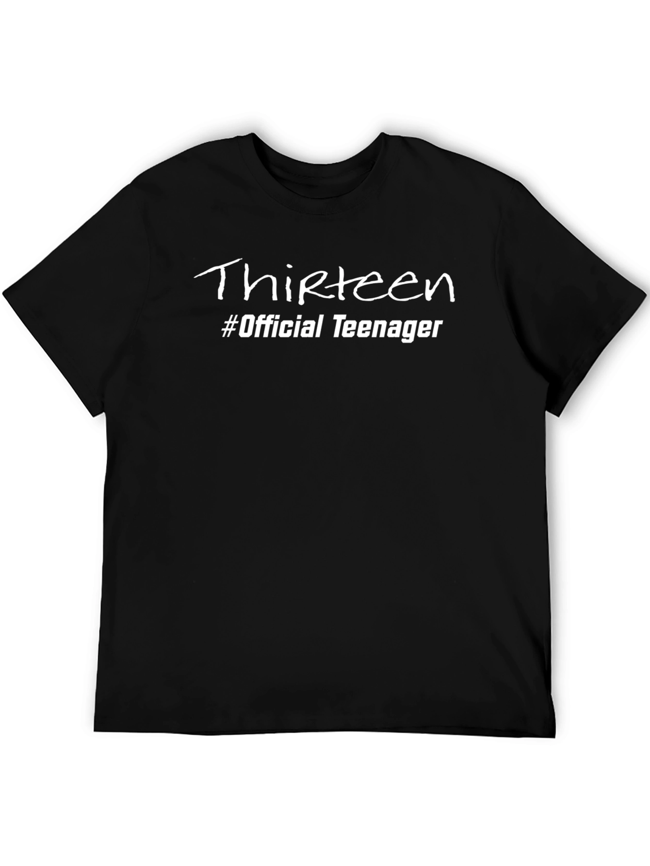 Black Thirteen #OfficialTeenager Black T-Shirt view 5