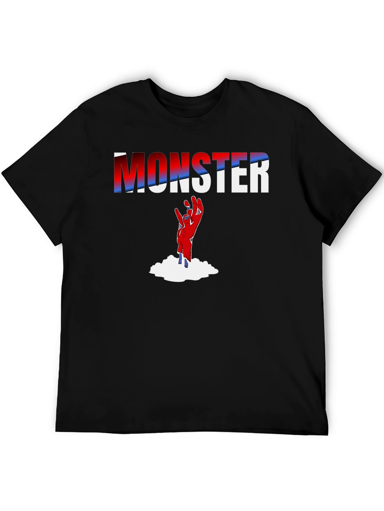 Black Monster Hand Graphic T-Shirt - Black view 5