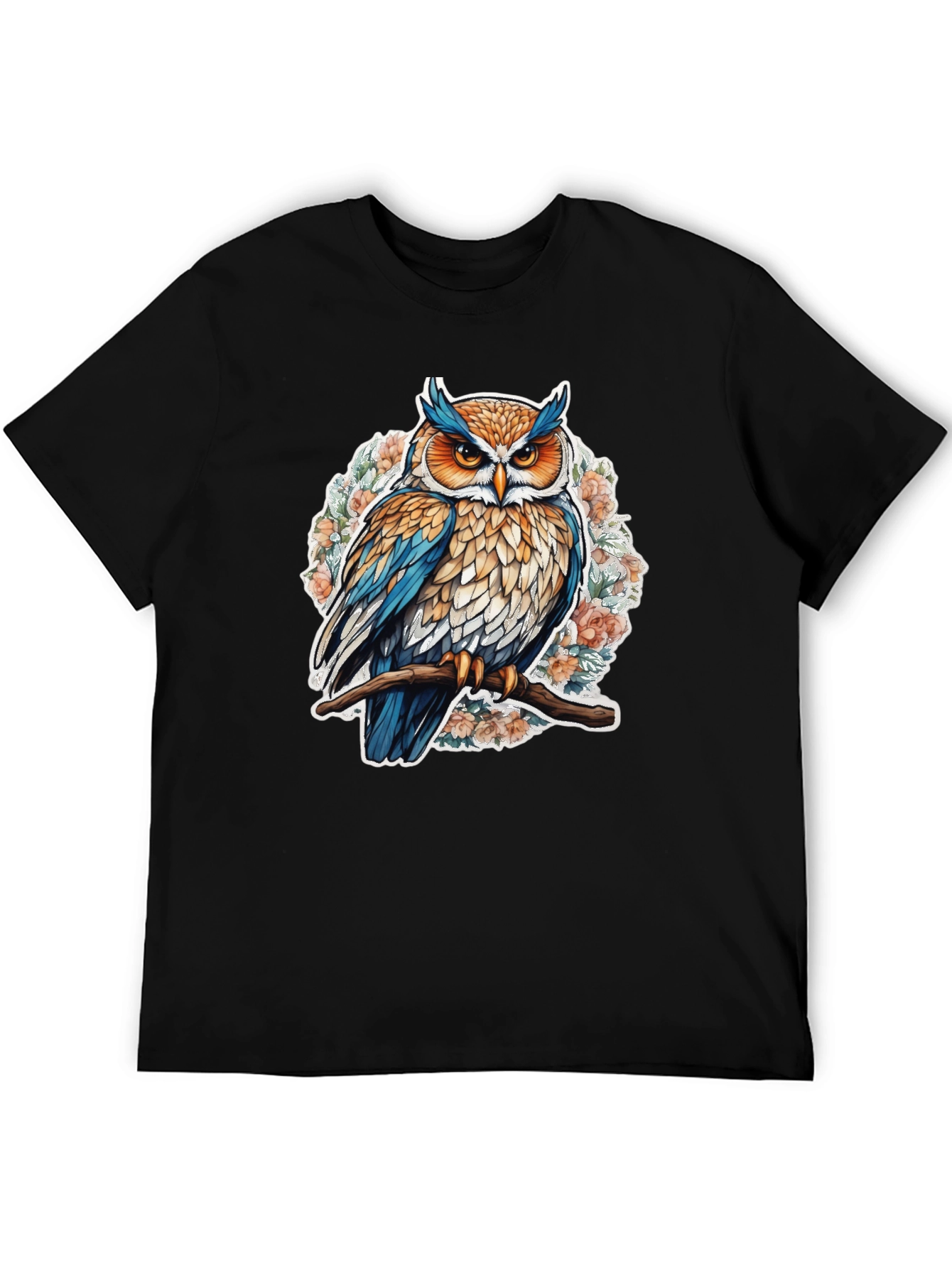 Black Owl Graphic Tee - Bird on Branch view 5