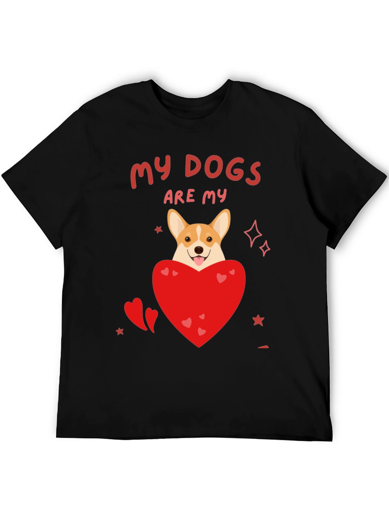 Black My Dogs Are My Valentines T-Shirt view 5