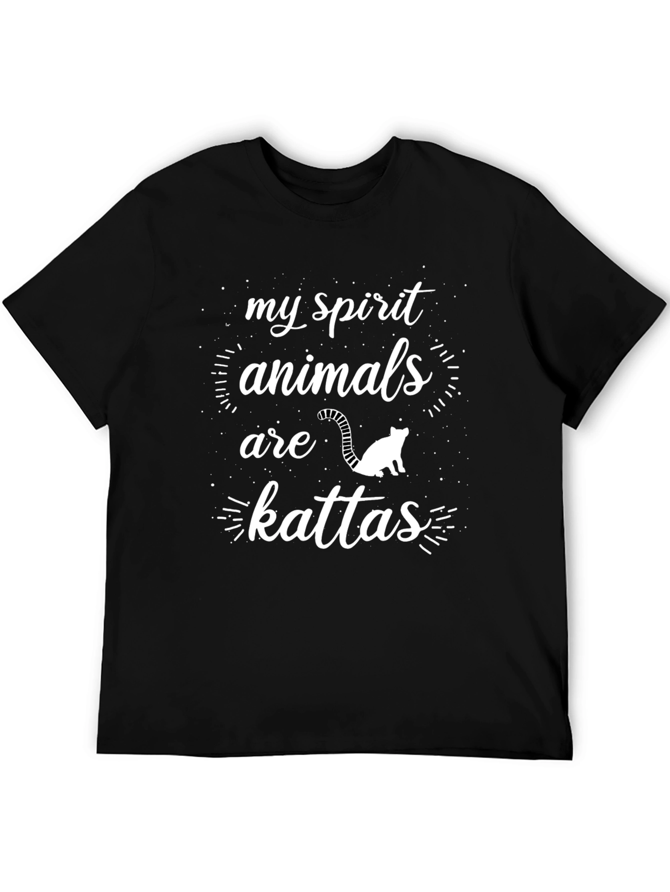 Black My Spirit Animals are Kattas Tee view 5