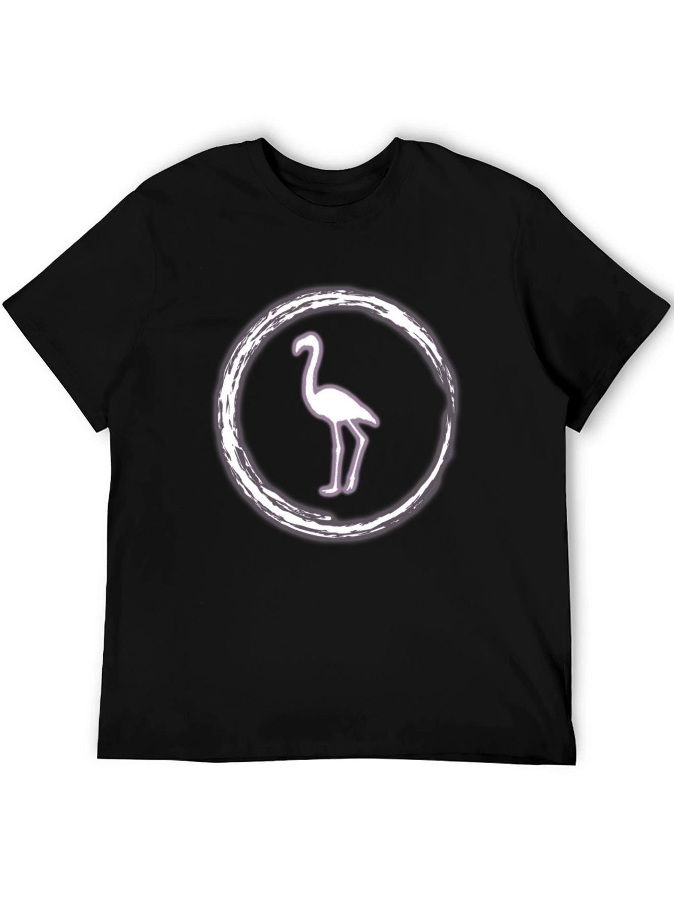 Black Flamingo Graphic Tee - Black Cotton Casual Wear view 5