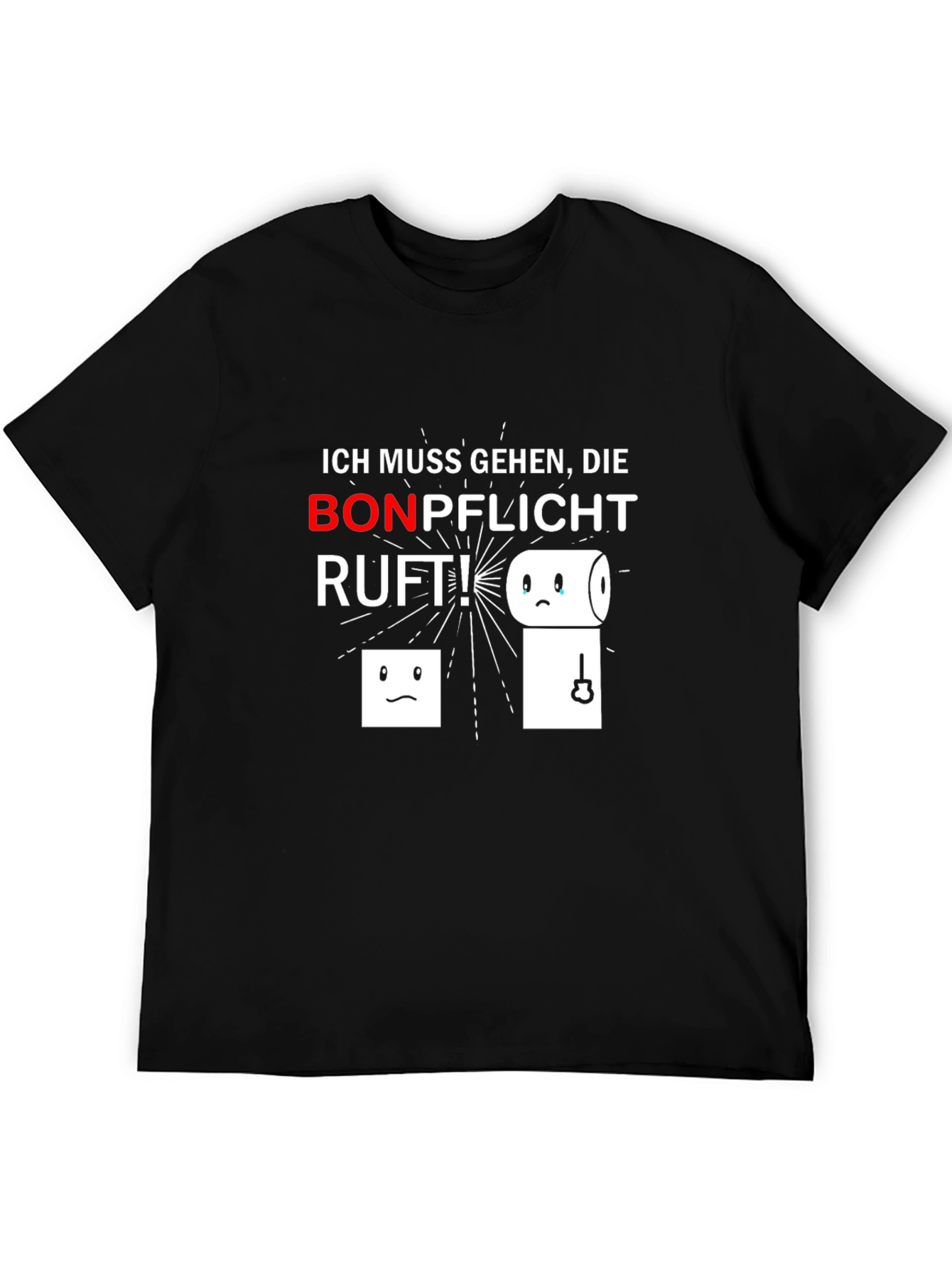 Black Ich Muss Gehen T-Shirt Funny Toilet Paper Design view 5