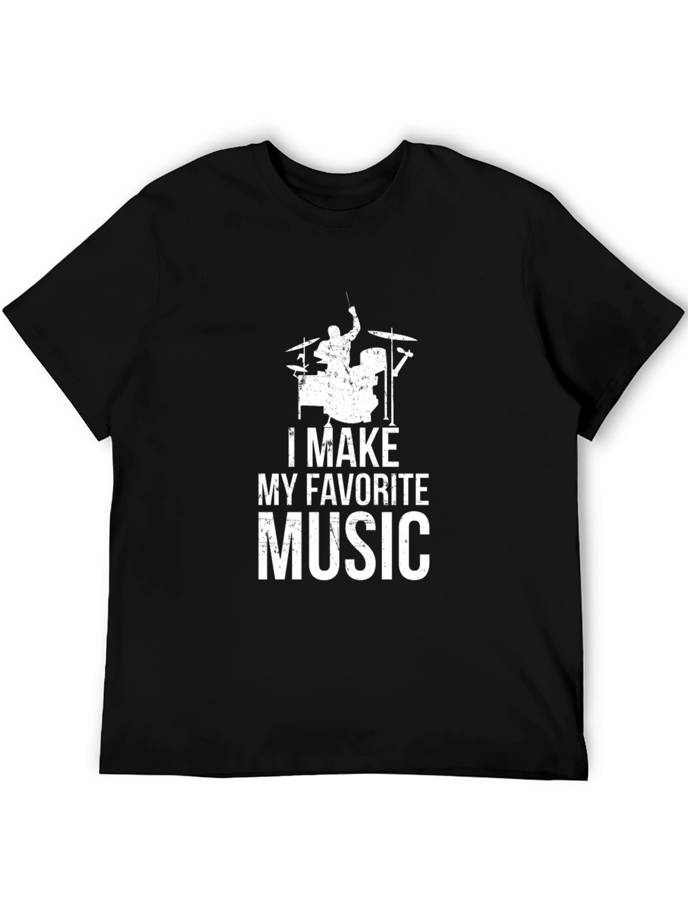 Black I Make My Favorite Music Drummer Graphic Tee view 5