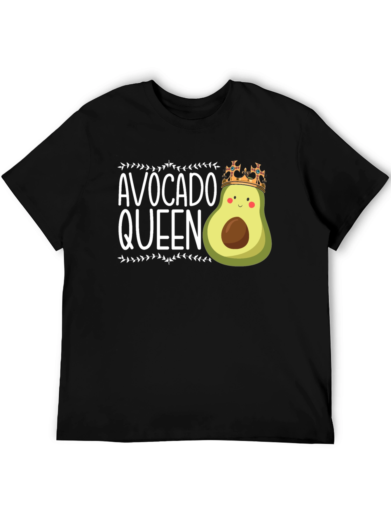 Black Avocado Queen Black T-Shirt view 5