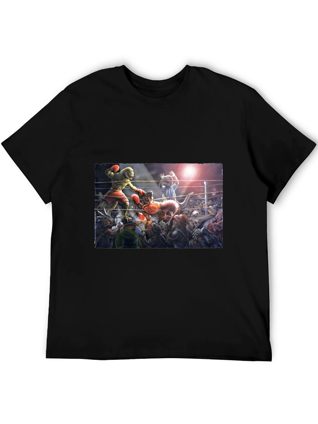Black Dino Boxing Match Graphic Tee view 5