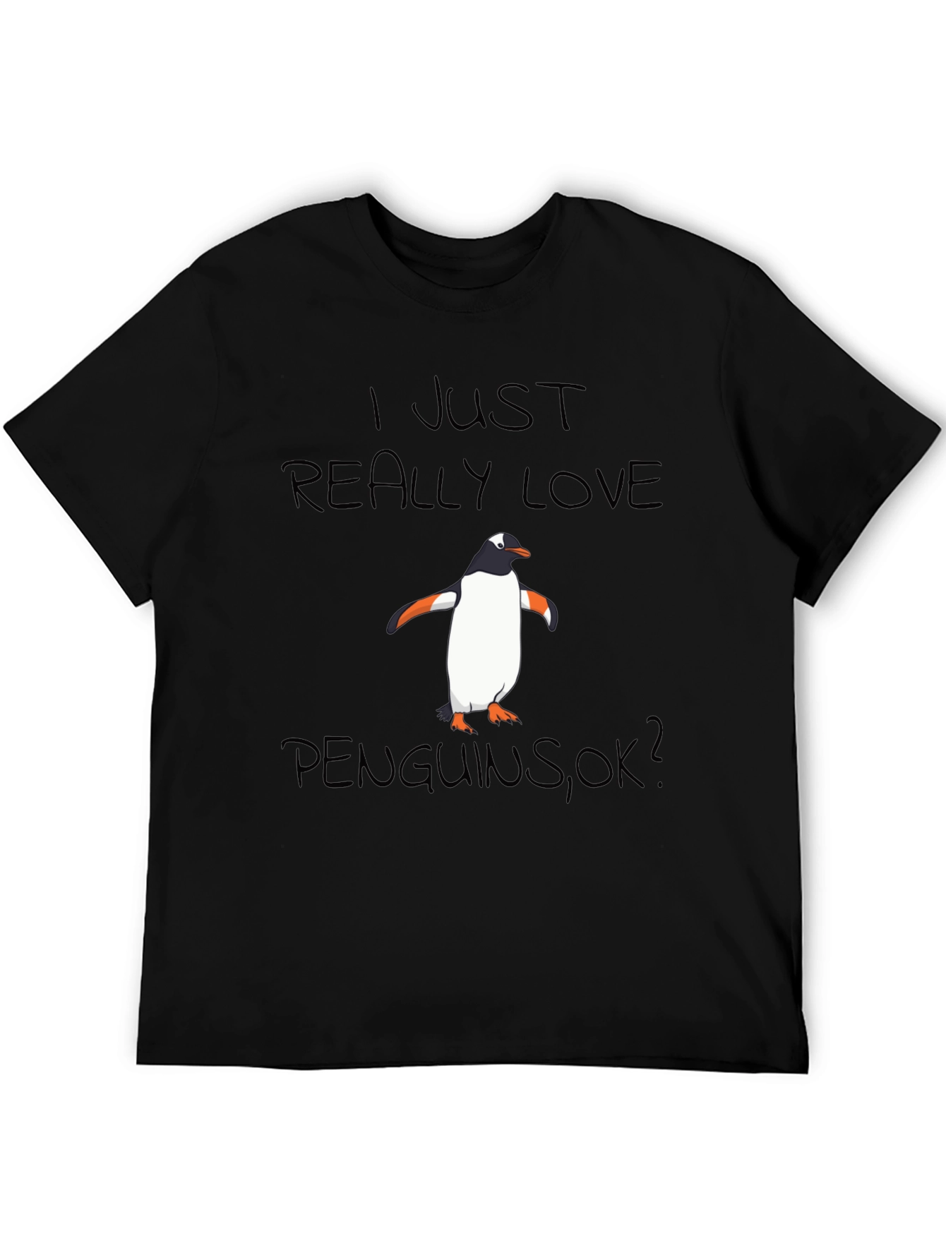 Black Penguin Lover Black T-Shirt view 5