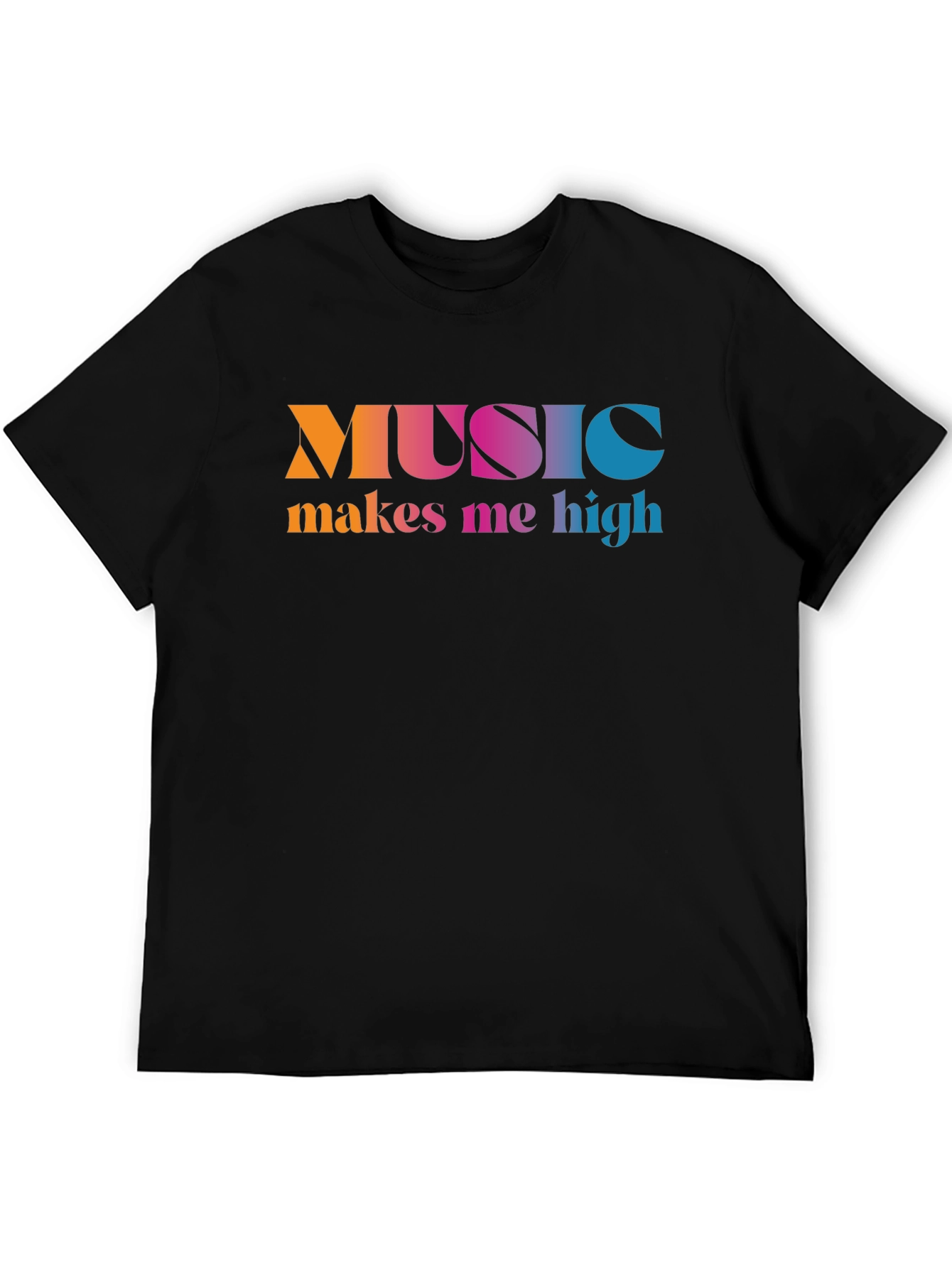 Black Music Makes Me High T-Shirt - Colorful Graphic Tee view 5