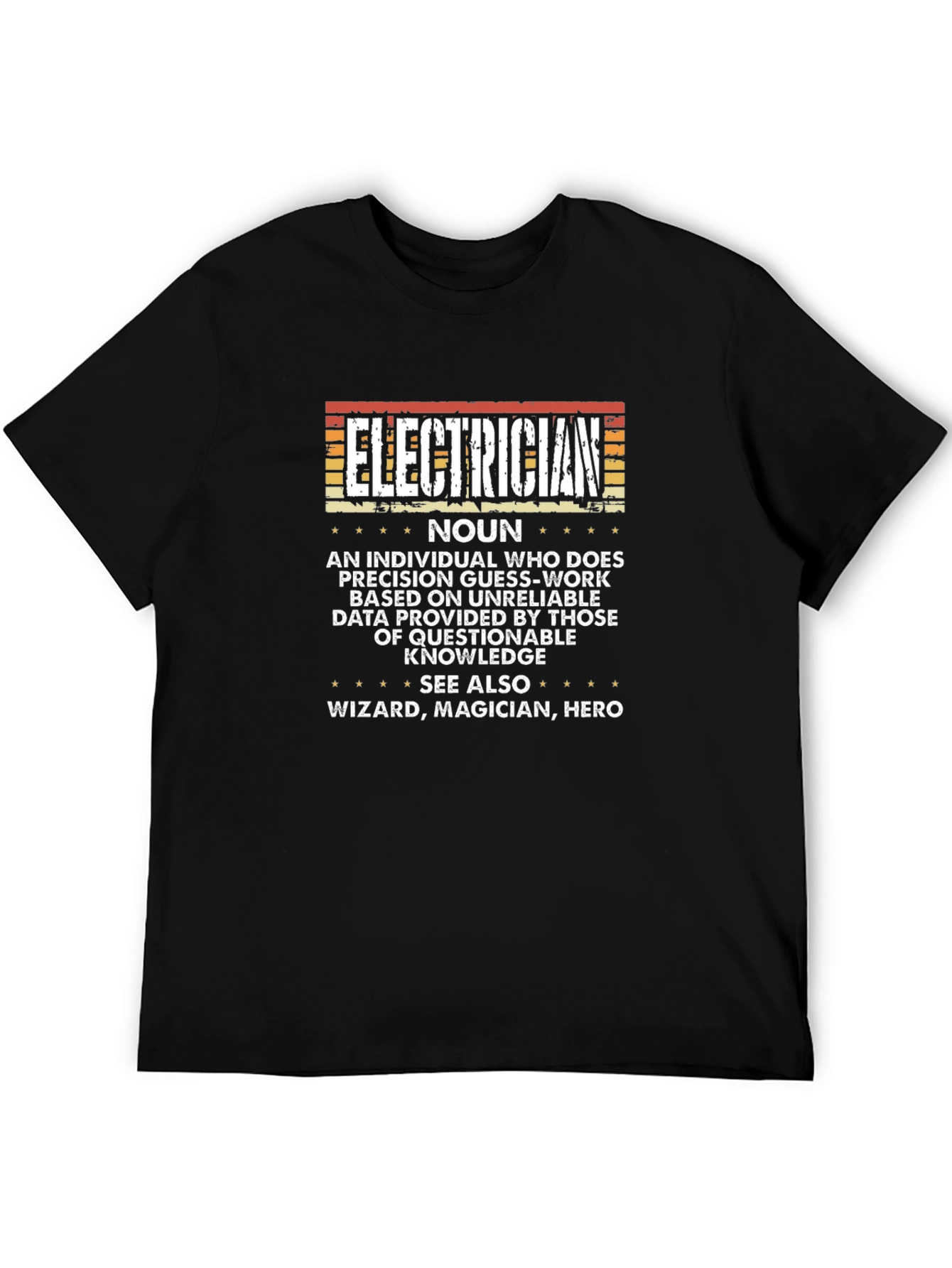 Black Electrician Definition Novelty T-Shirt view 5