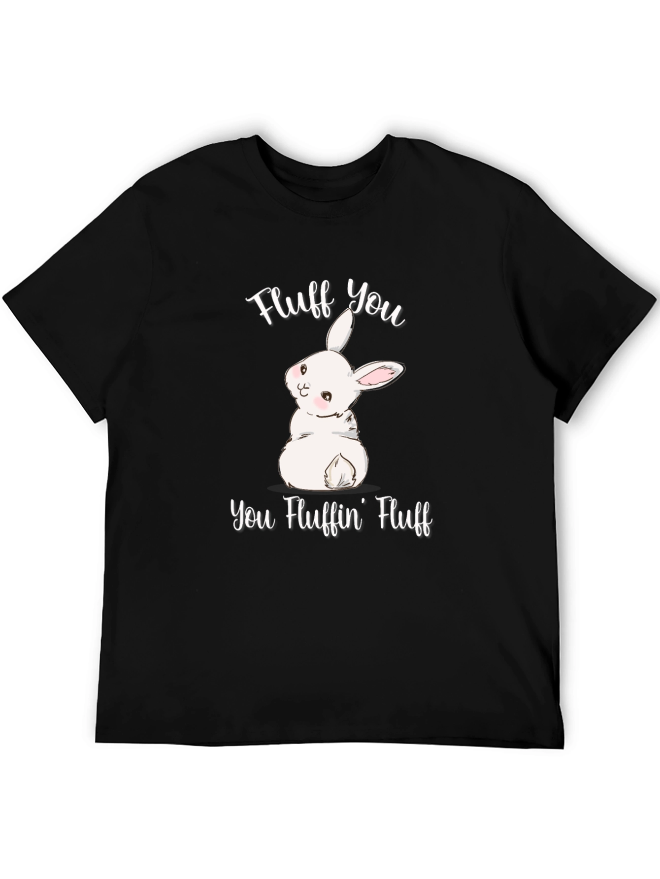 Black Fluff You T-Shirt: Bunny Humor Tee view 5