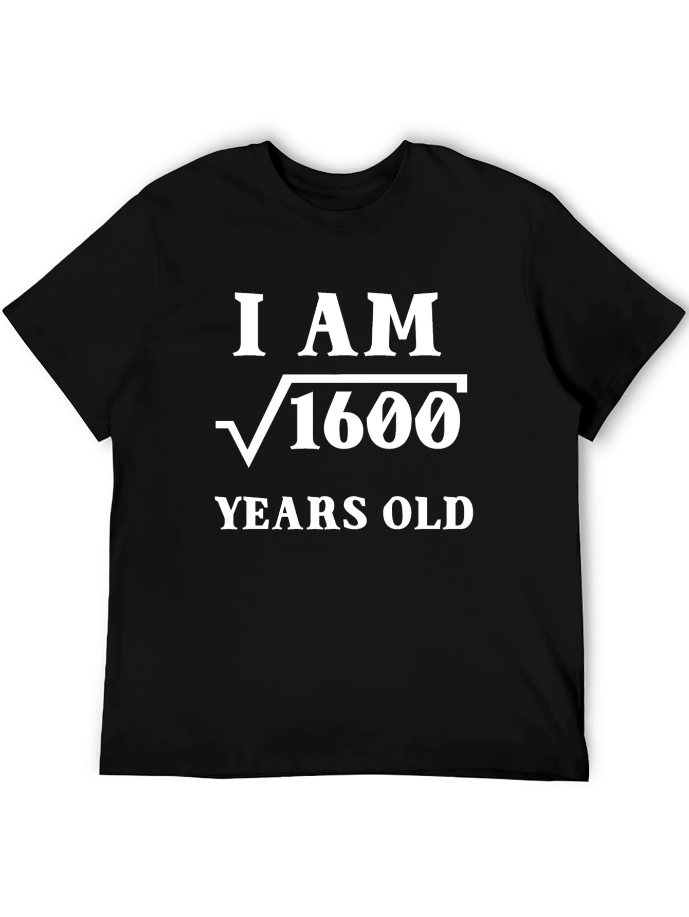 Black Funny Math Humor Graphic T-Shirt - Root of 1600 view 5