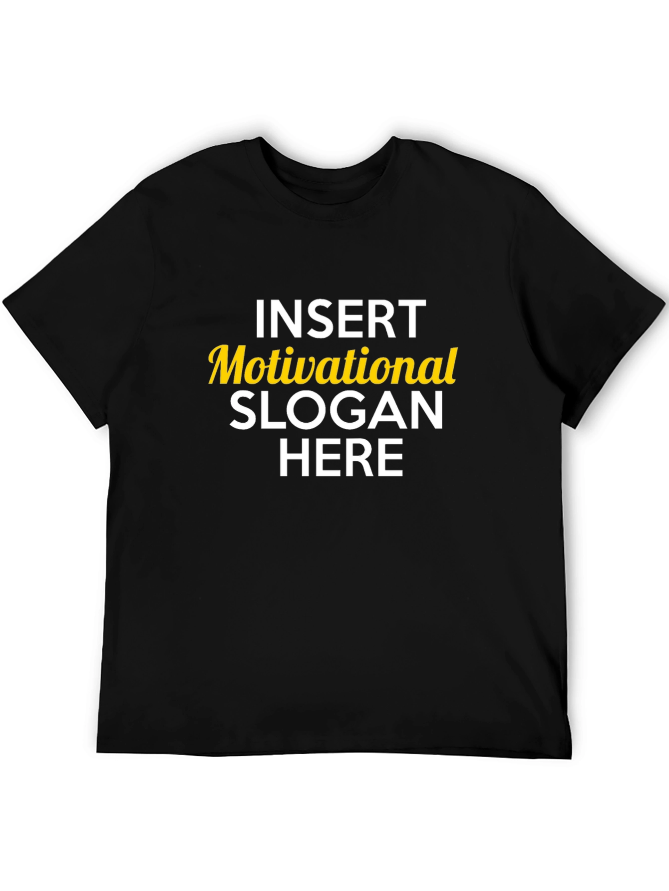 Black Motivational Slogan Graphic Tee - Black Cotton view 5