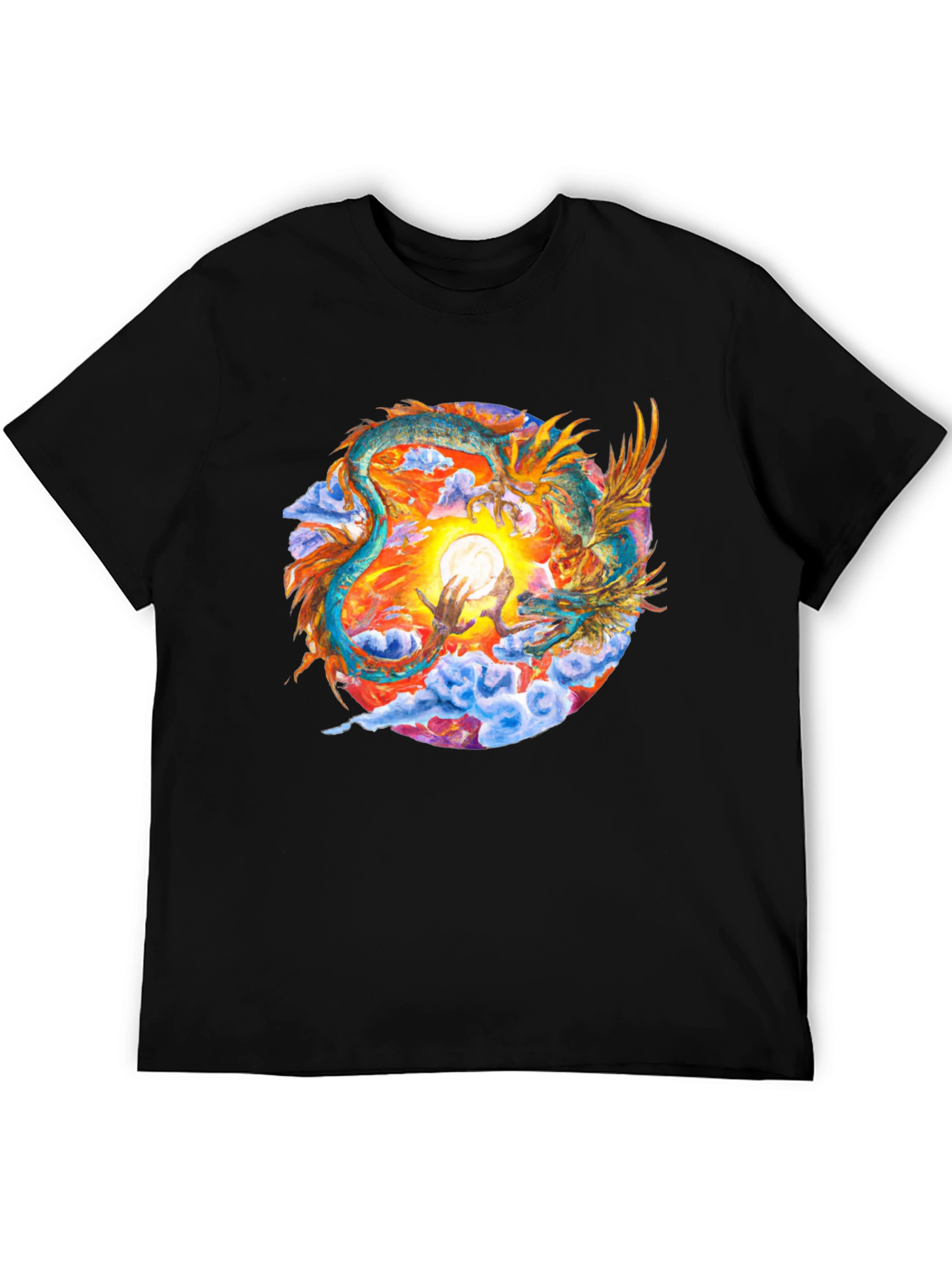 Black Dragon & Moon Graphic Tee - Celestial Style view 5