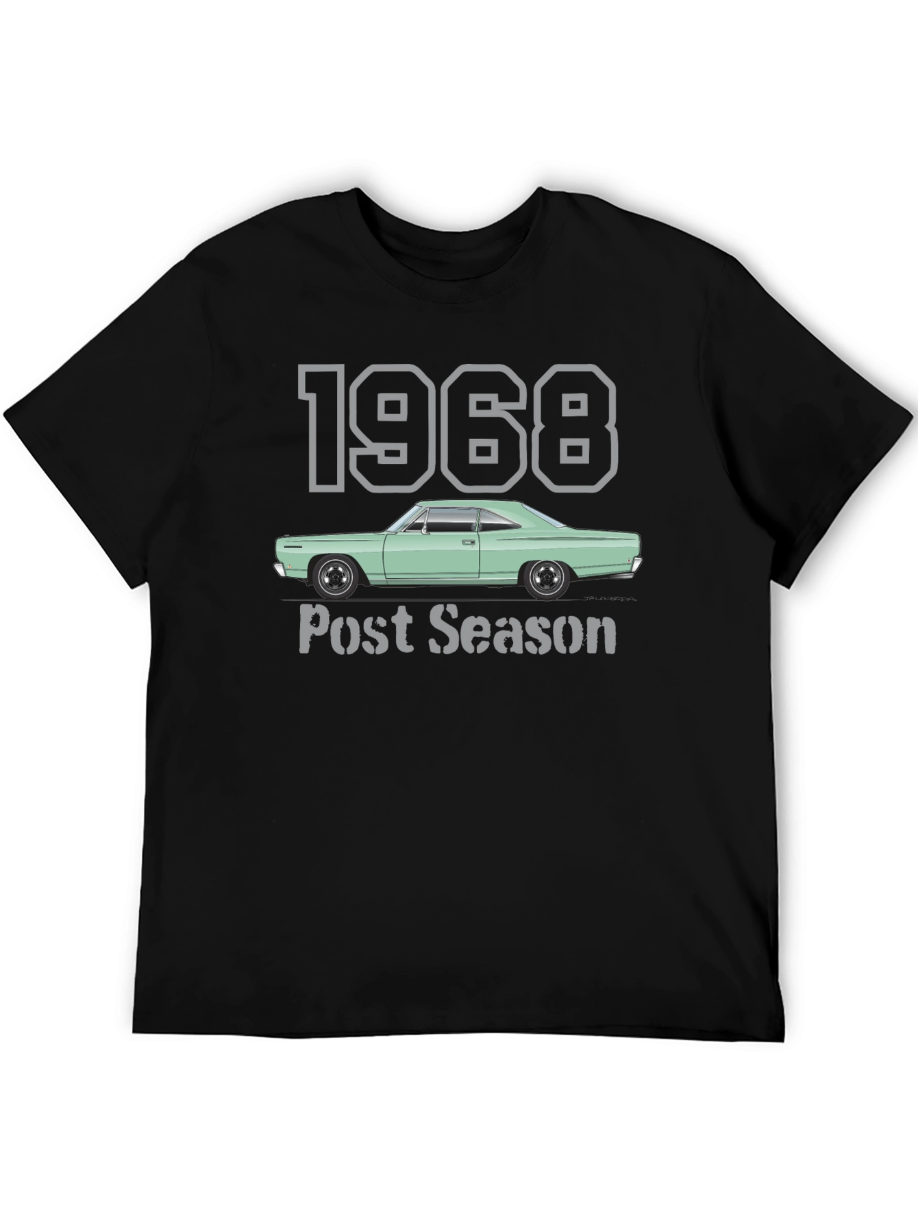 Black 1968 Post Season Car T-Shirt view 5