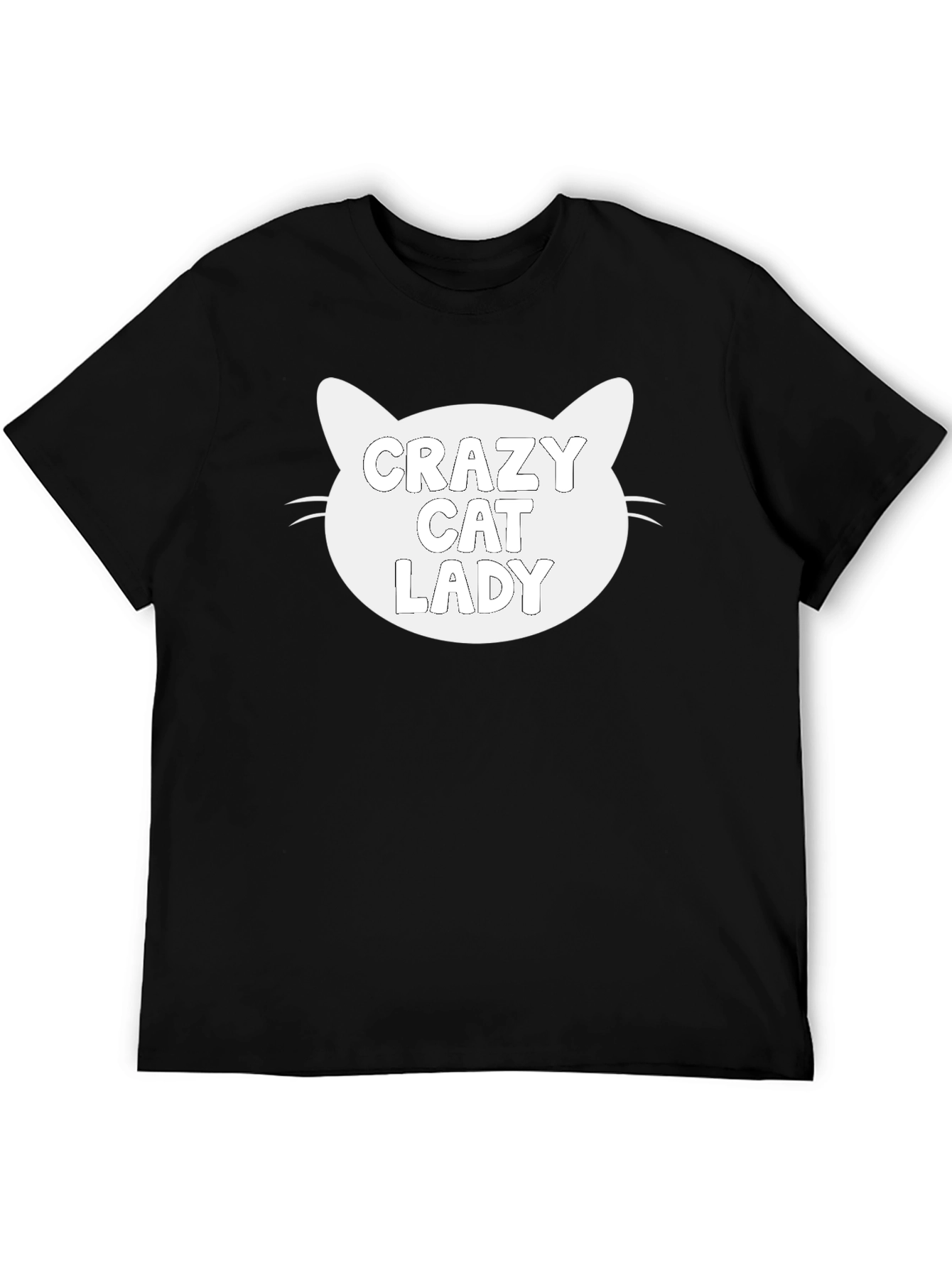Black Crazy Cat Lady Black Graphic Tee - Unisex Fit view 5