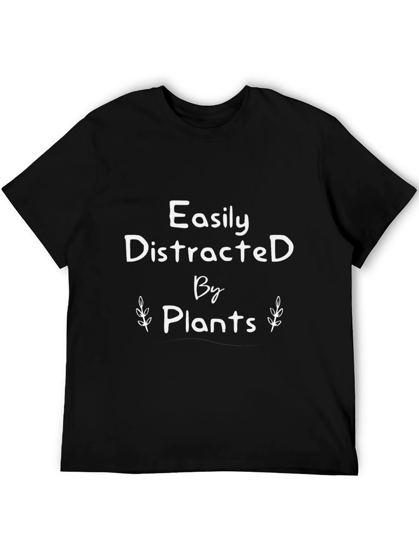 Black Easily Distracted By Plants Graphic Tee view 5