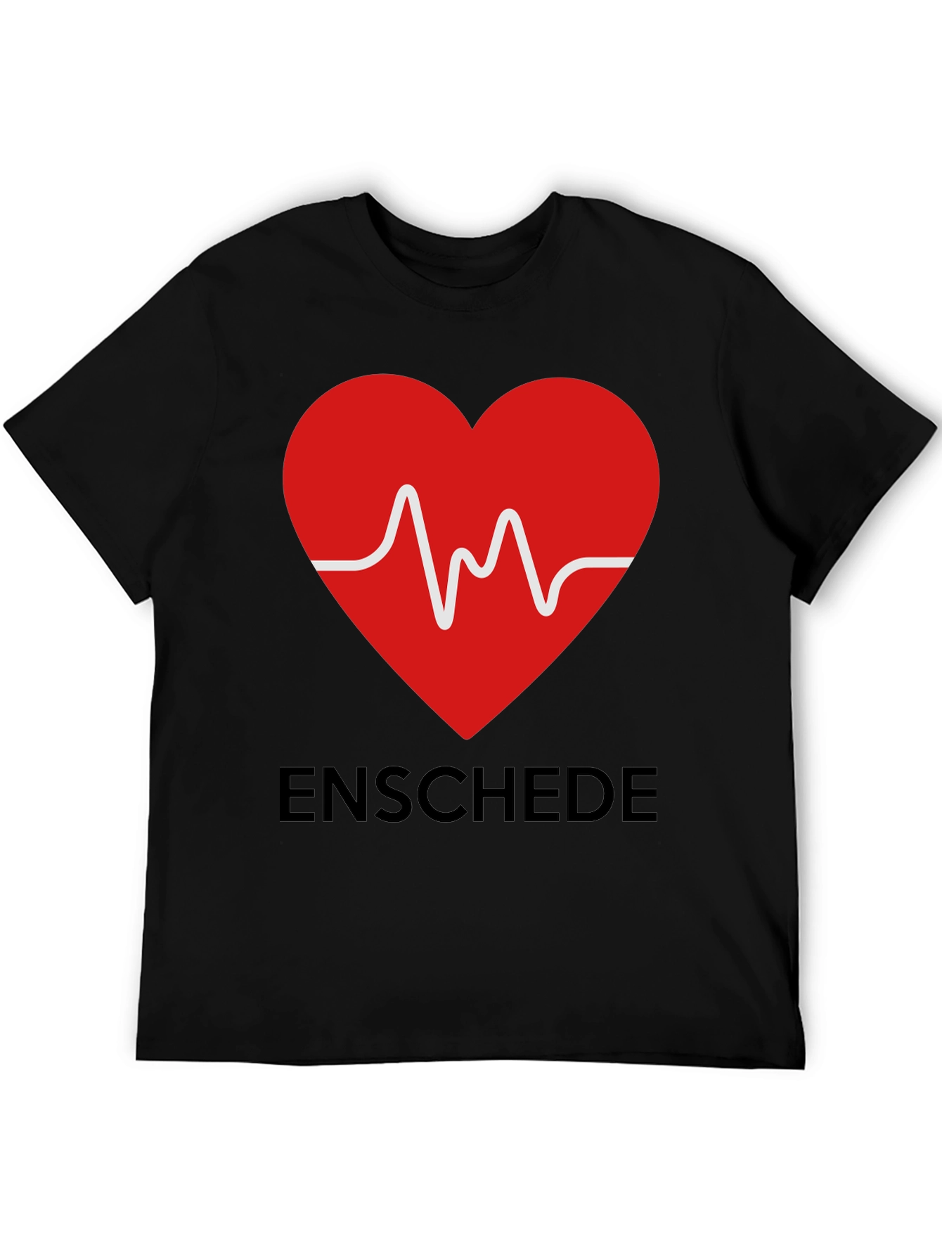 Black Enschede Heartbeat Graphic Tee - Soft Cotton Blend view 5