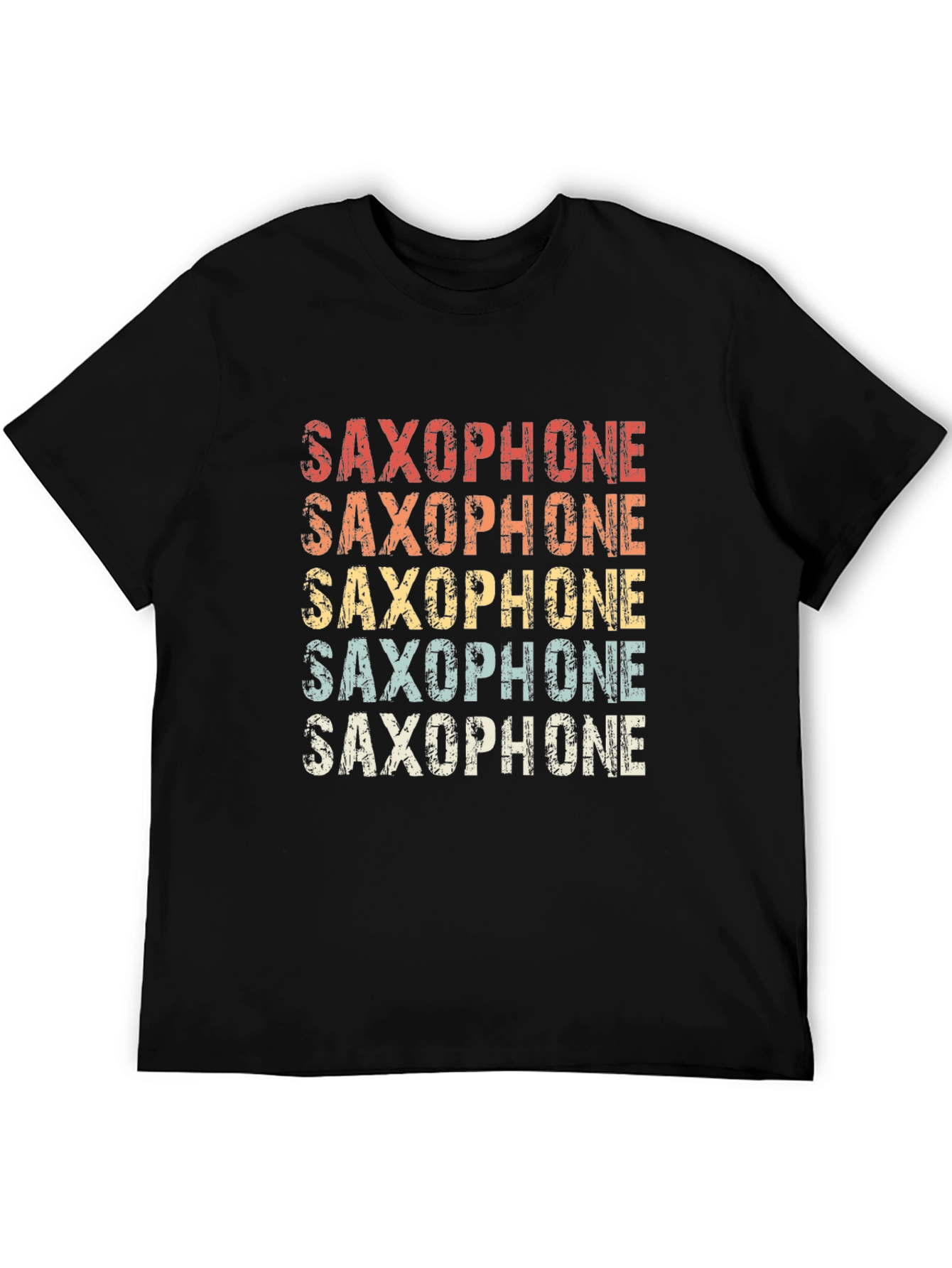 Black Retro Saxophone T-Shirt - Musical Instrument Tee view 5