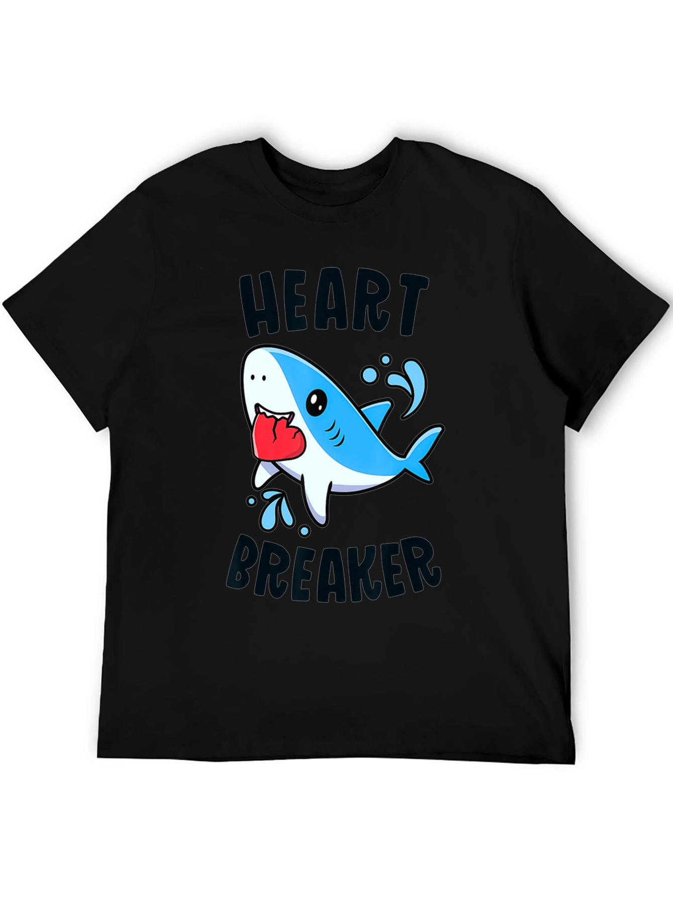 Black Heartbreaker Shark Graphic Tee - Soft Cotton Blend view 5