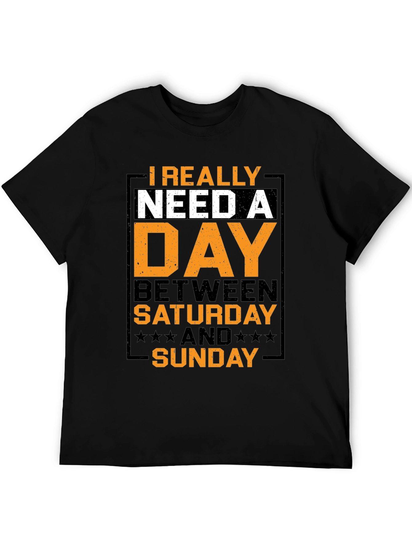 Black Humorous "Day Between" Graphic T-Shirt view 5