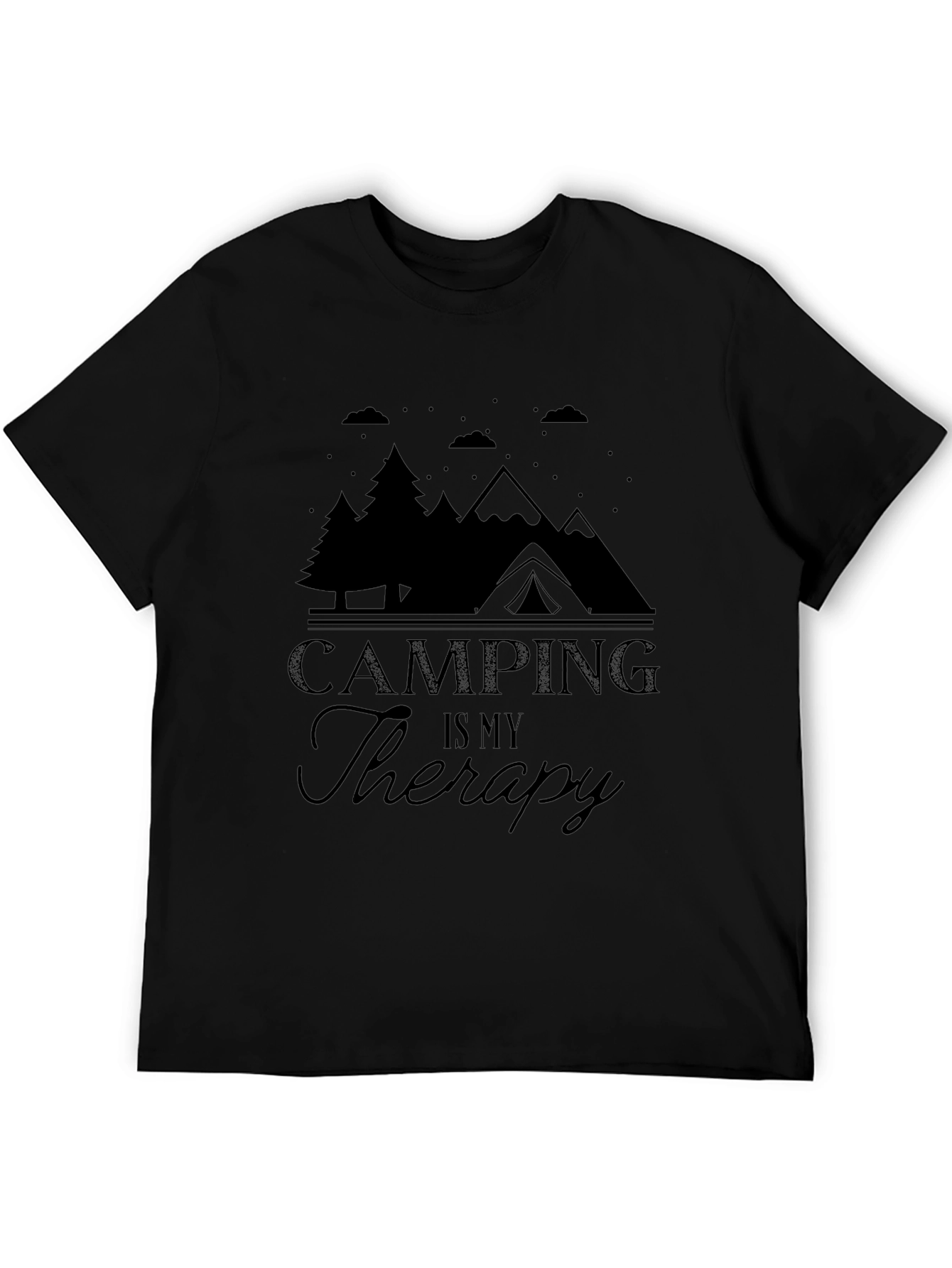 Black Camping Is My Therapy T-Shirt view 5