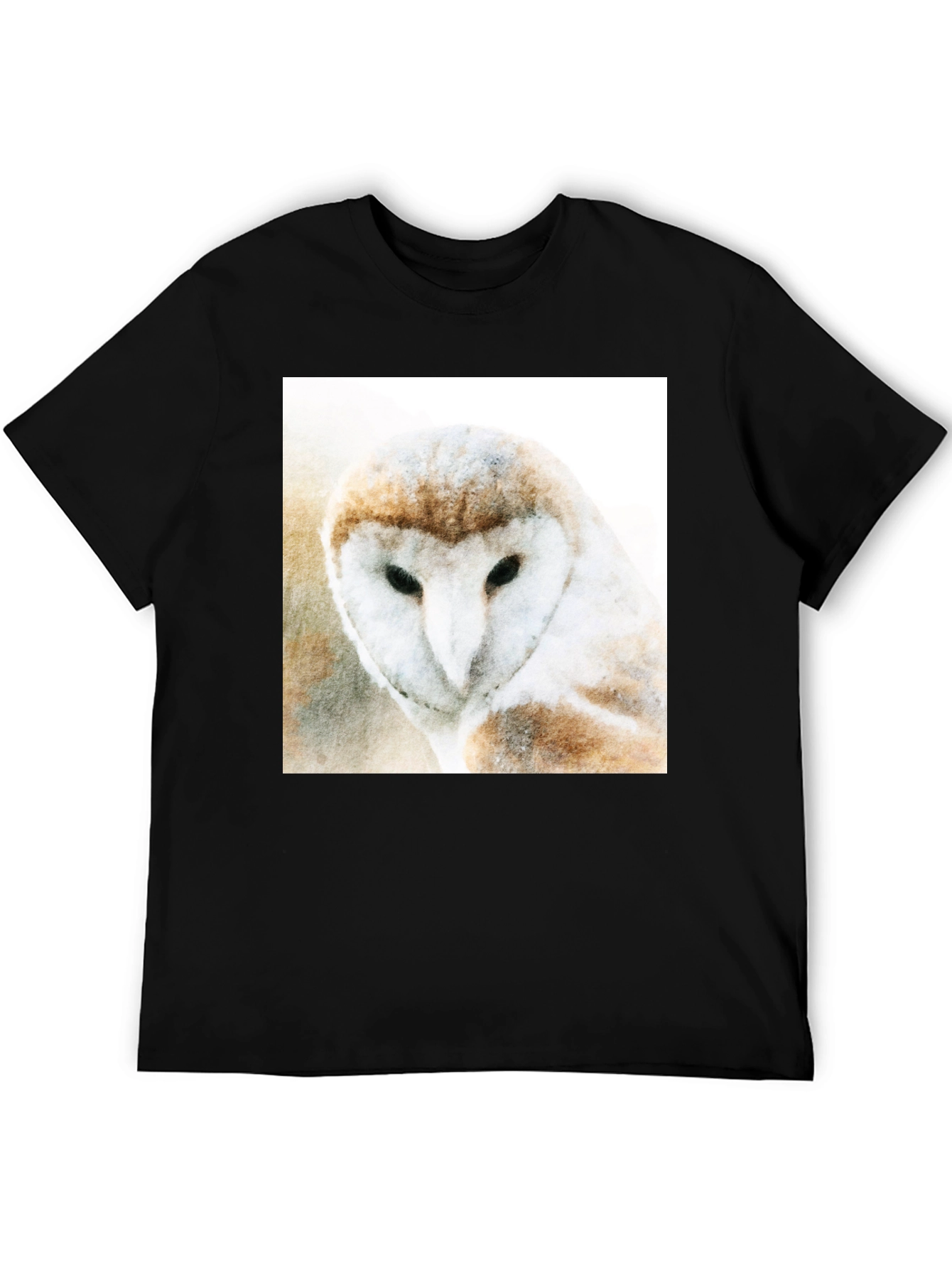 Black Owl Graphic Print Black T-Shirt view 5