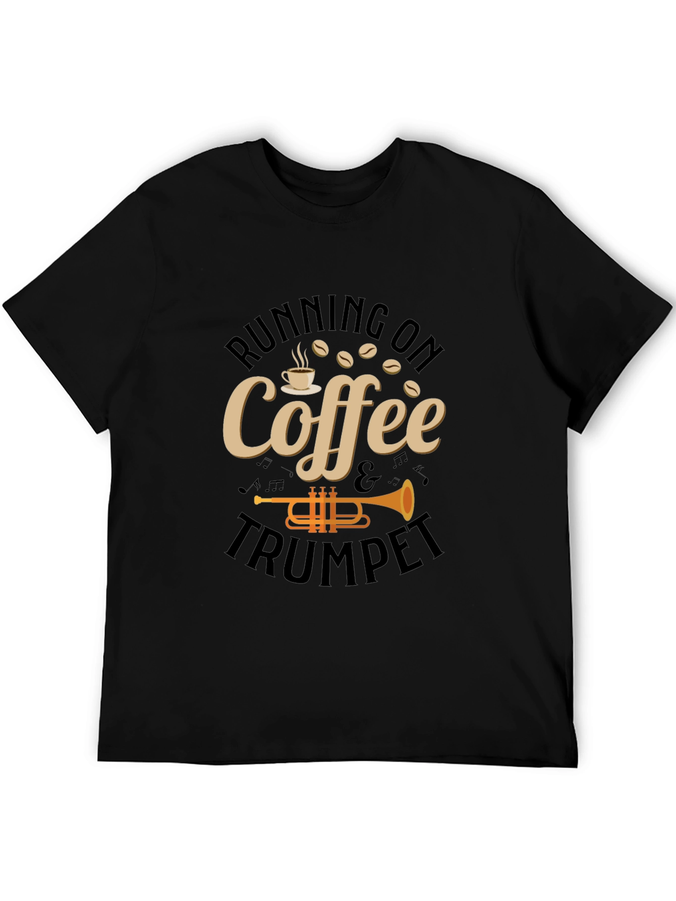Black Coffee & Trumpet T-Shirt - Music Lover Tee view 5