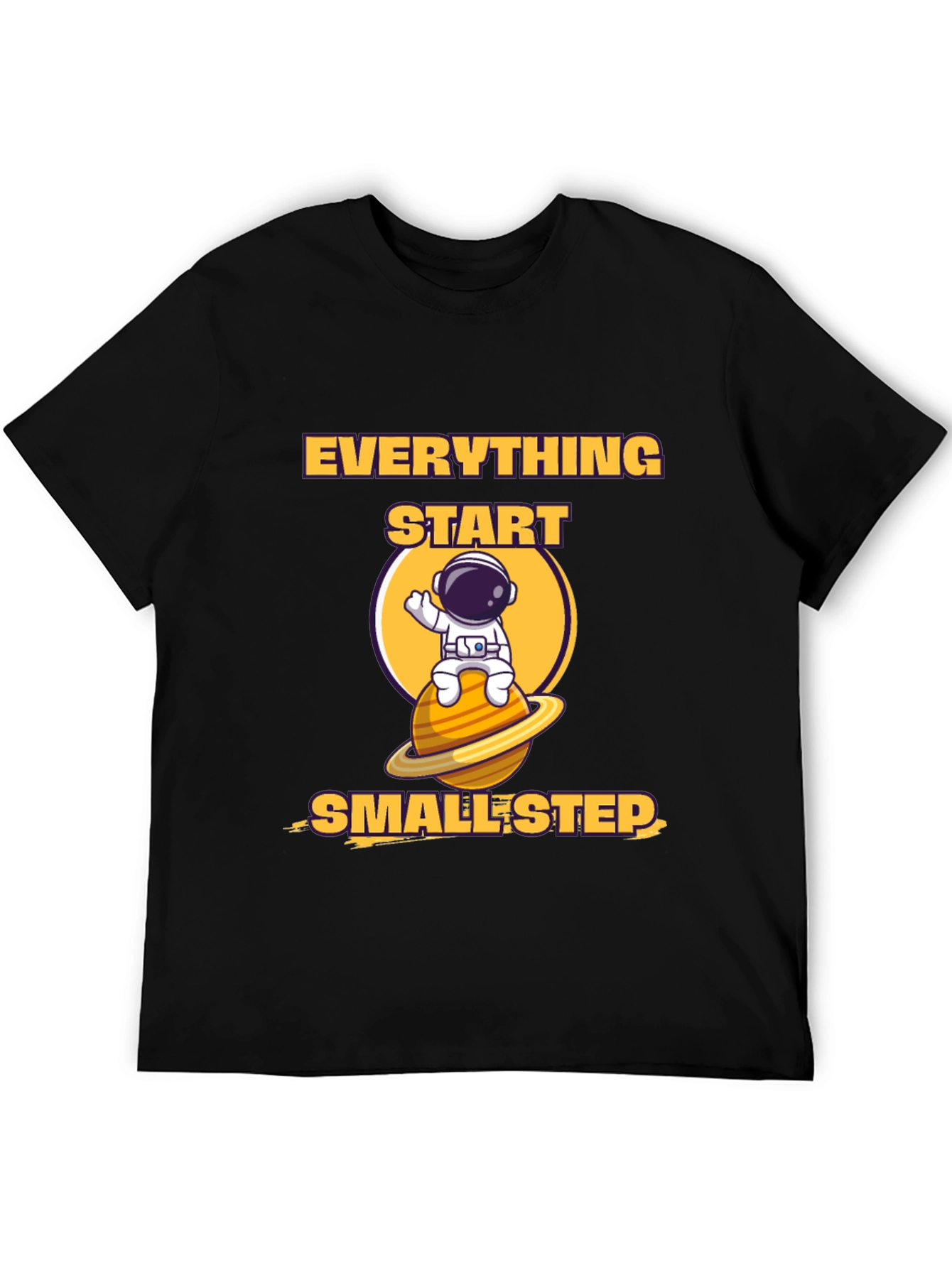 Black Everything Starts Smallest Step T-Shirt view 5