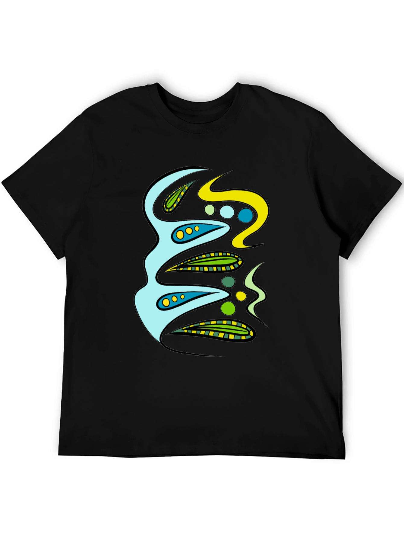 Black Abstract Graphic Print Black T-Shirt view 5