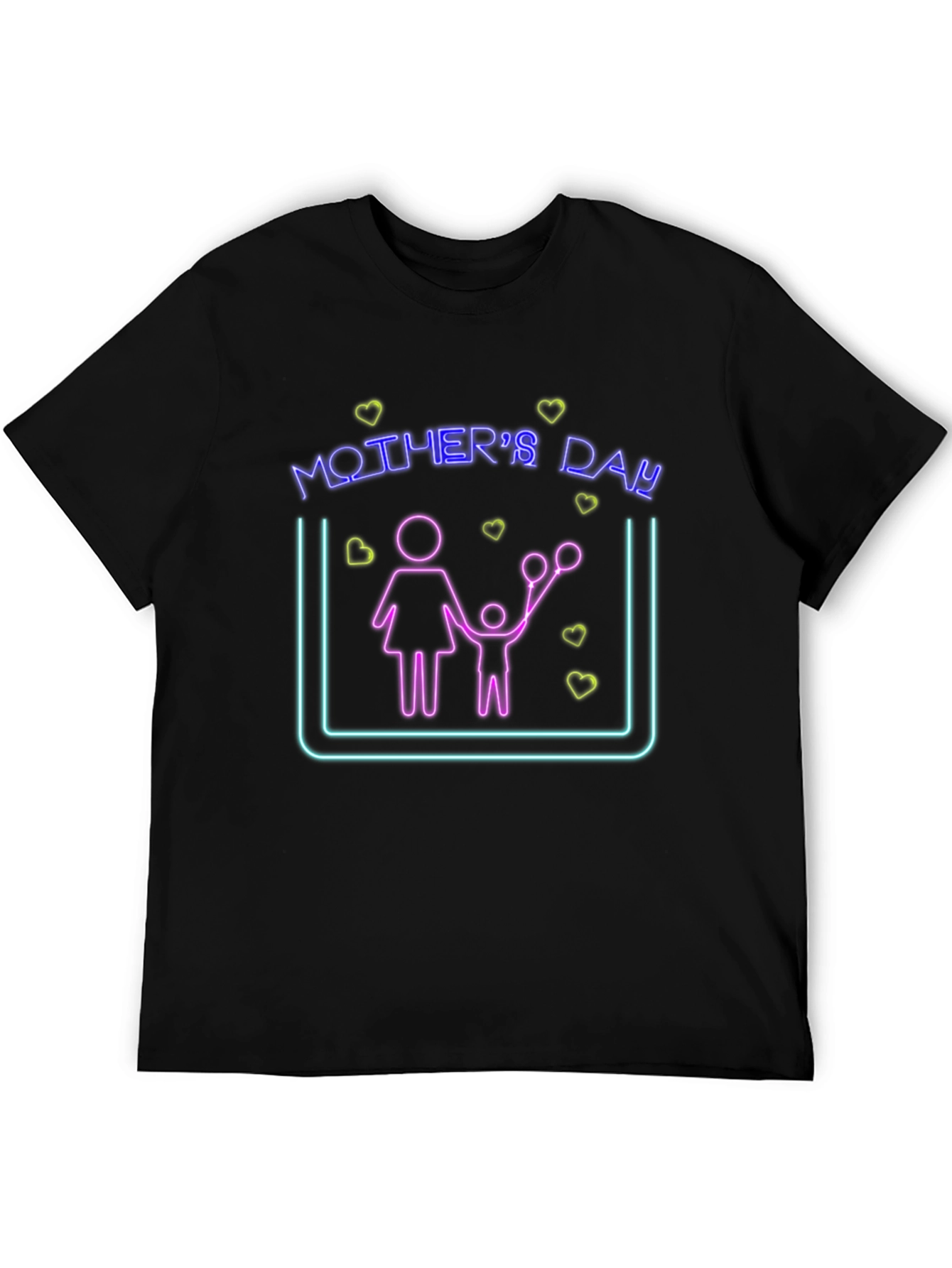 Black Mother's Day Graphic Tee - Neon Design view 5