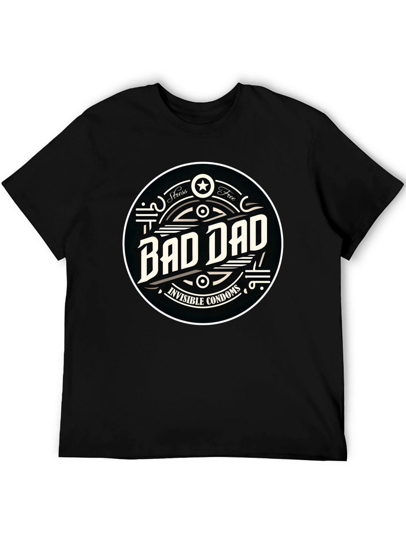 Black Bad Dad Funny Graphic T-Shirt view 5