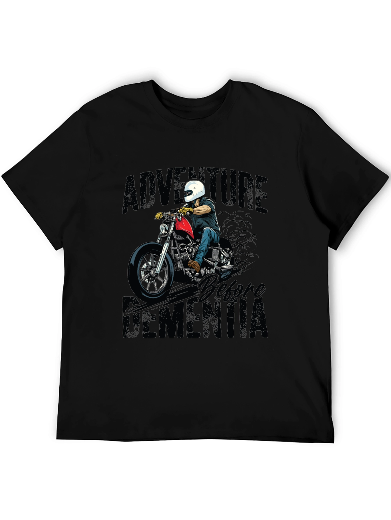 Black Adventure Before Dementia Biker Graphic Tee view 5