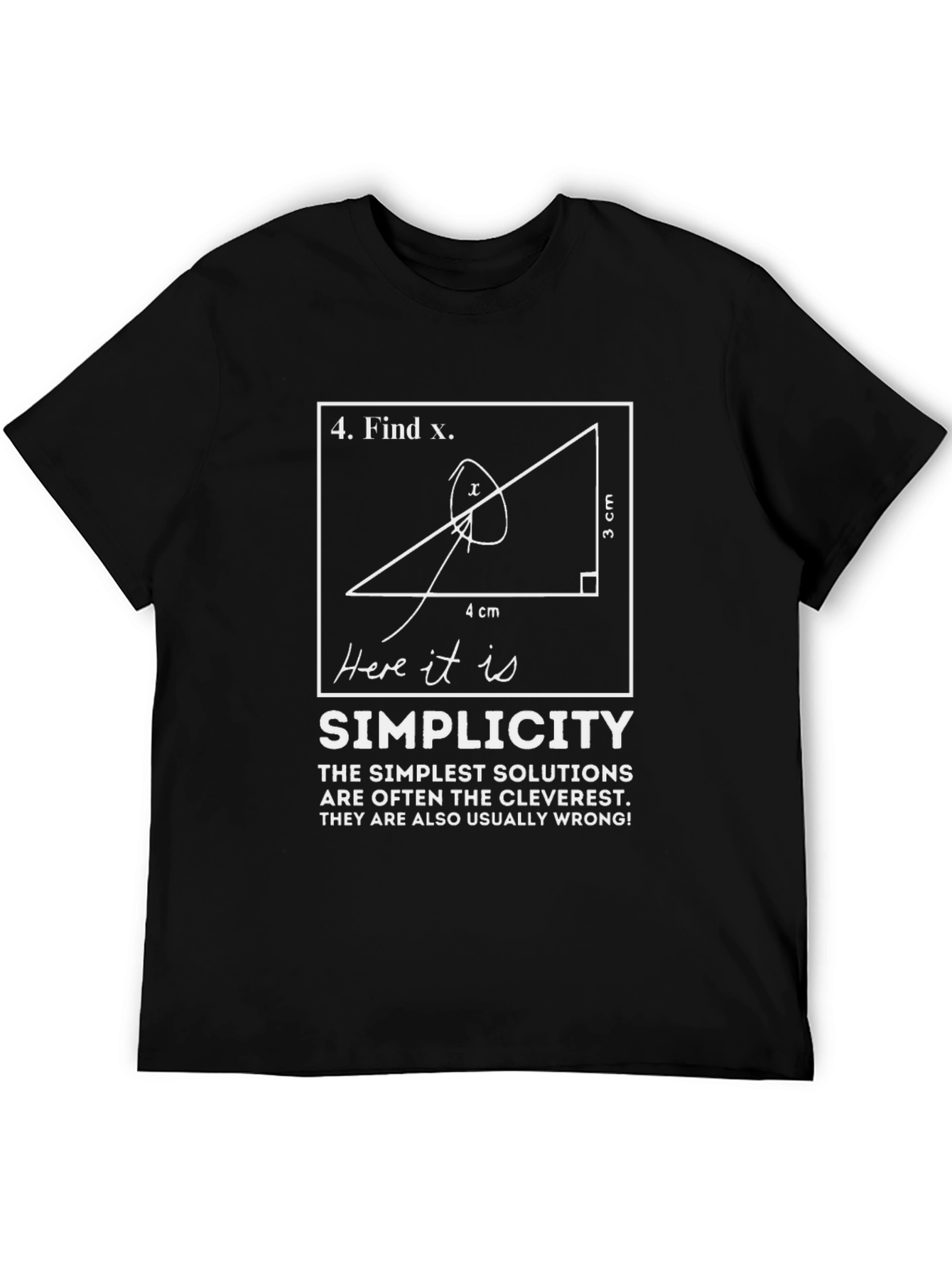 Black Find X Simplicity T-Shirt - Clever Math Humor Tee view 5