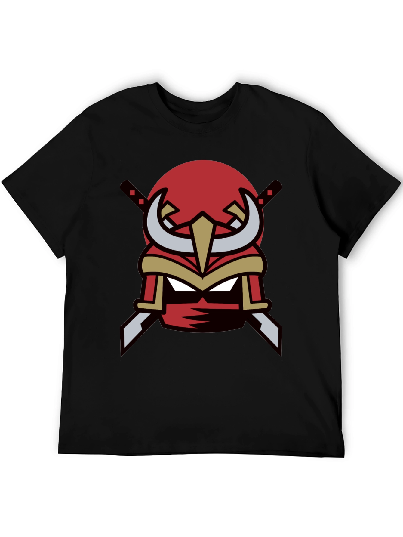 Black Red Ninja Mask Graphic Tee - Cool Samurai Style view 5