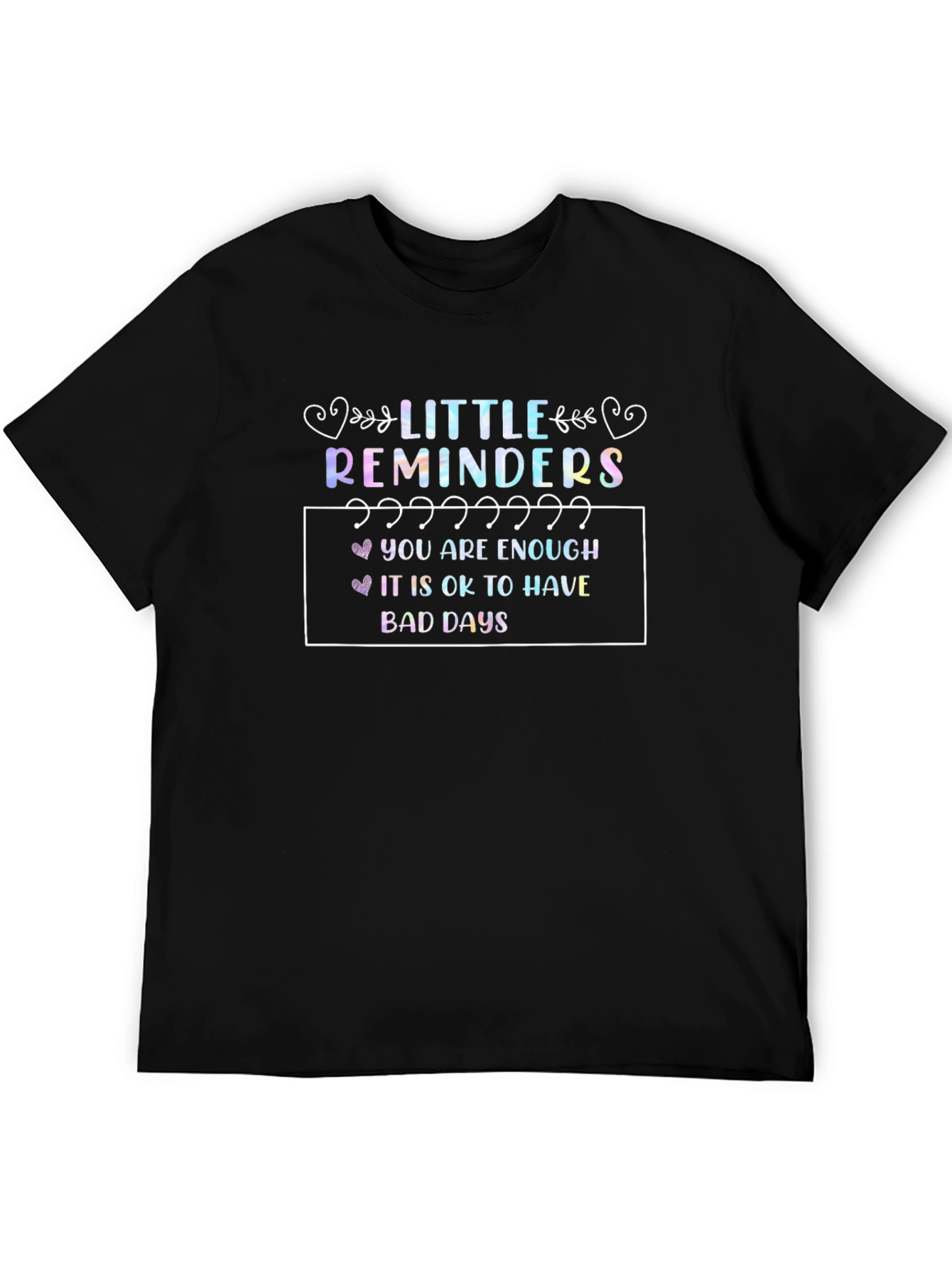 Black Little Reminders Graphic T-Shirt - Unisex view 5
