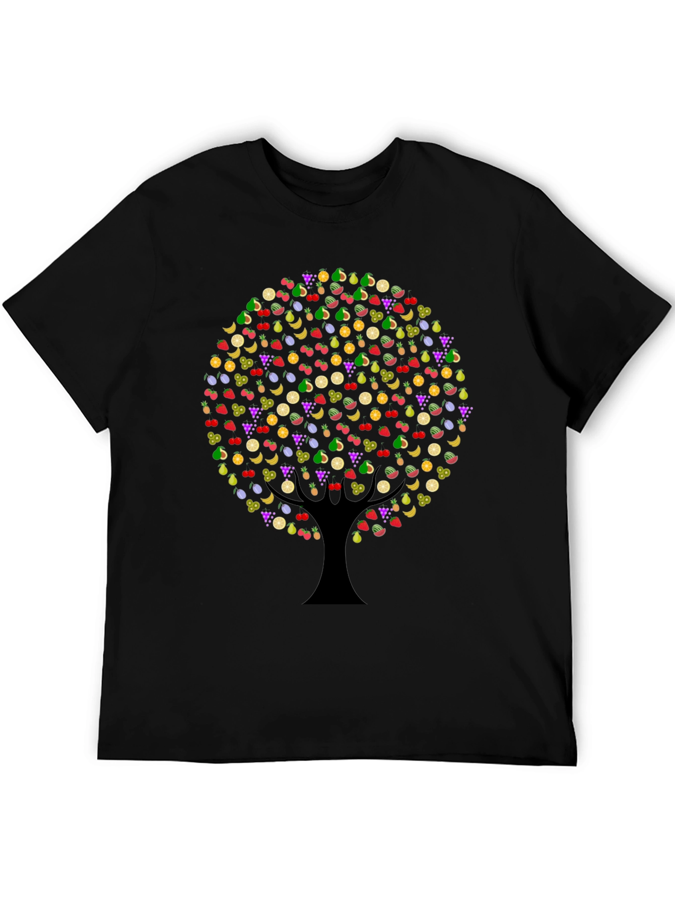 Black Fruit Tree Graphic Tee - Unique Design view 5